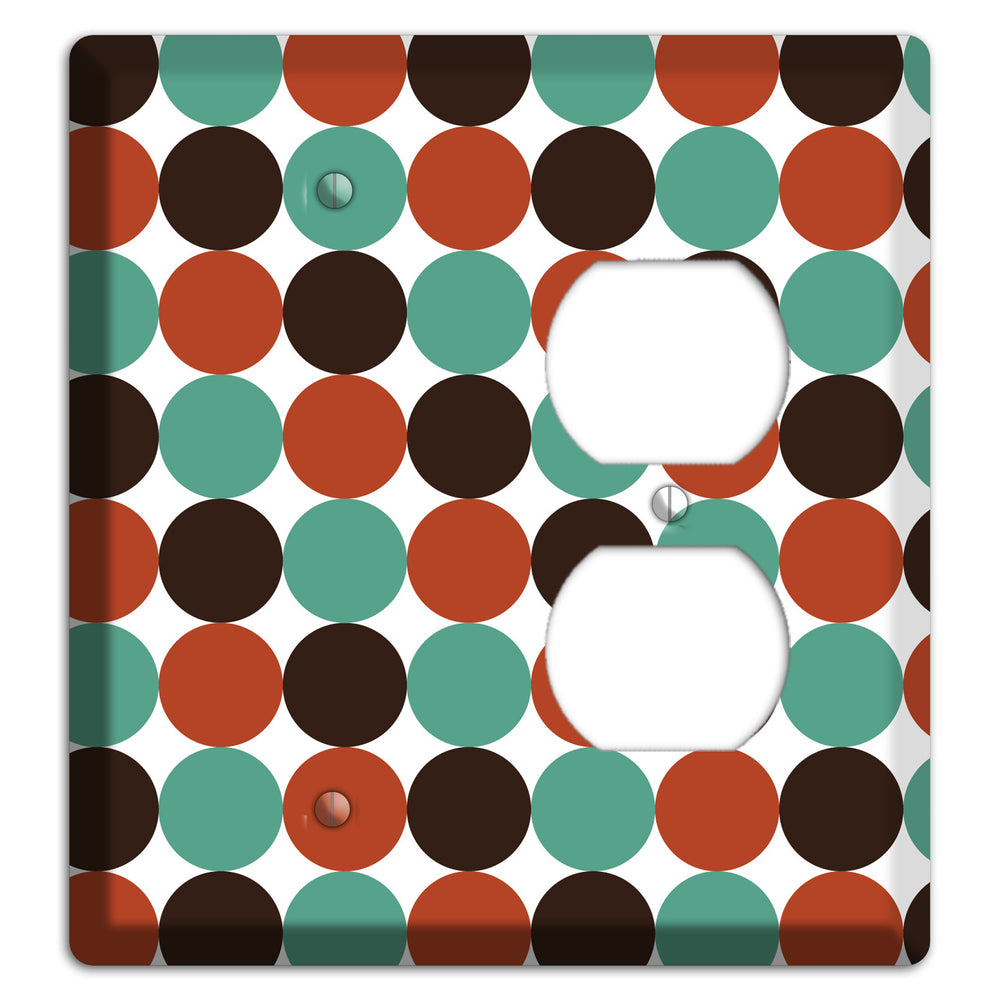 Black Teal Maroon Dots Blank / Duplex Wallplate