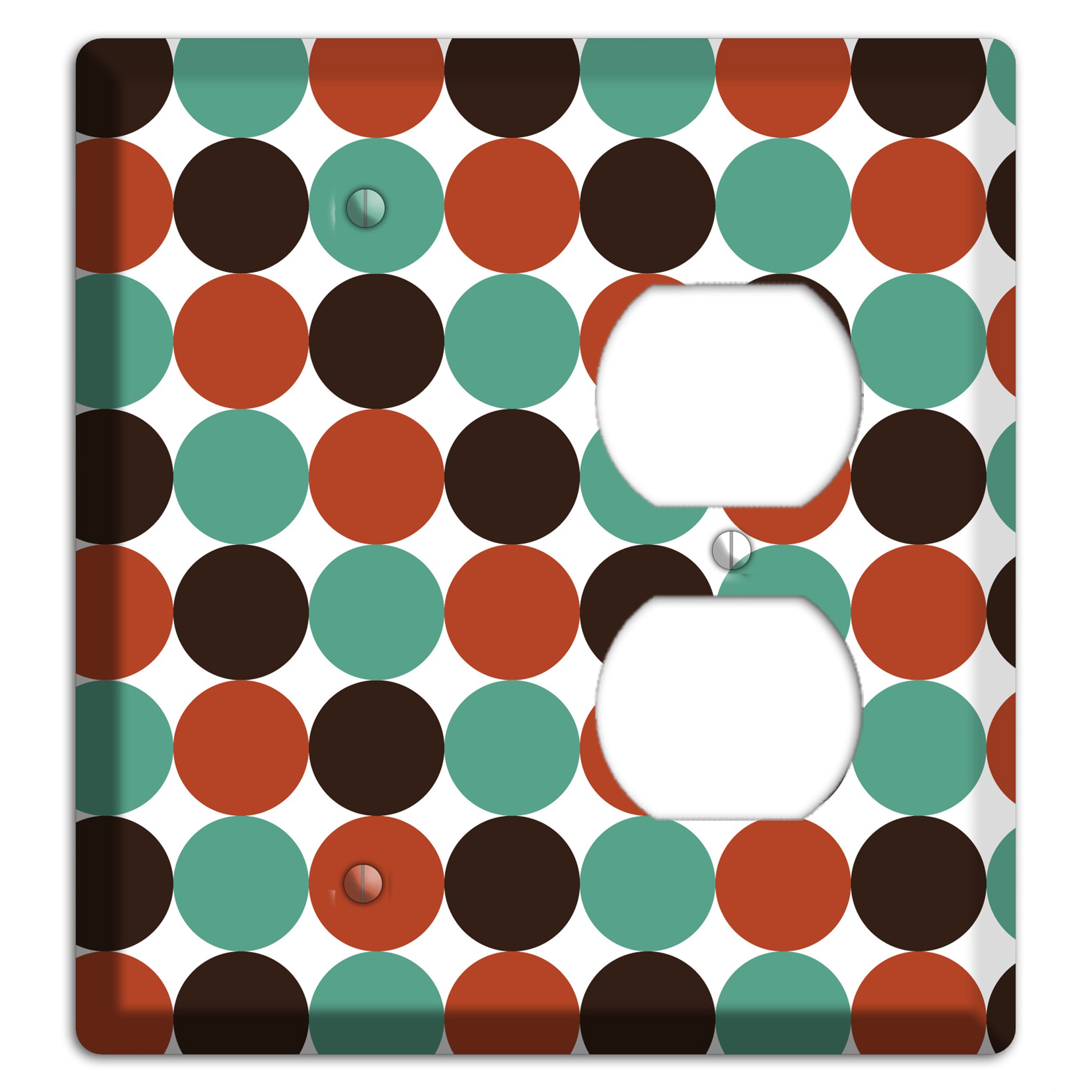 Black Teal Maroon Dots Blank / Duplex Wallplate