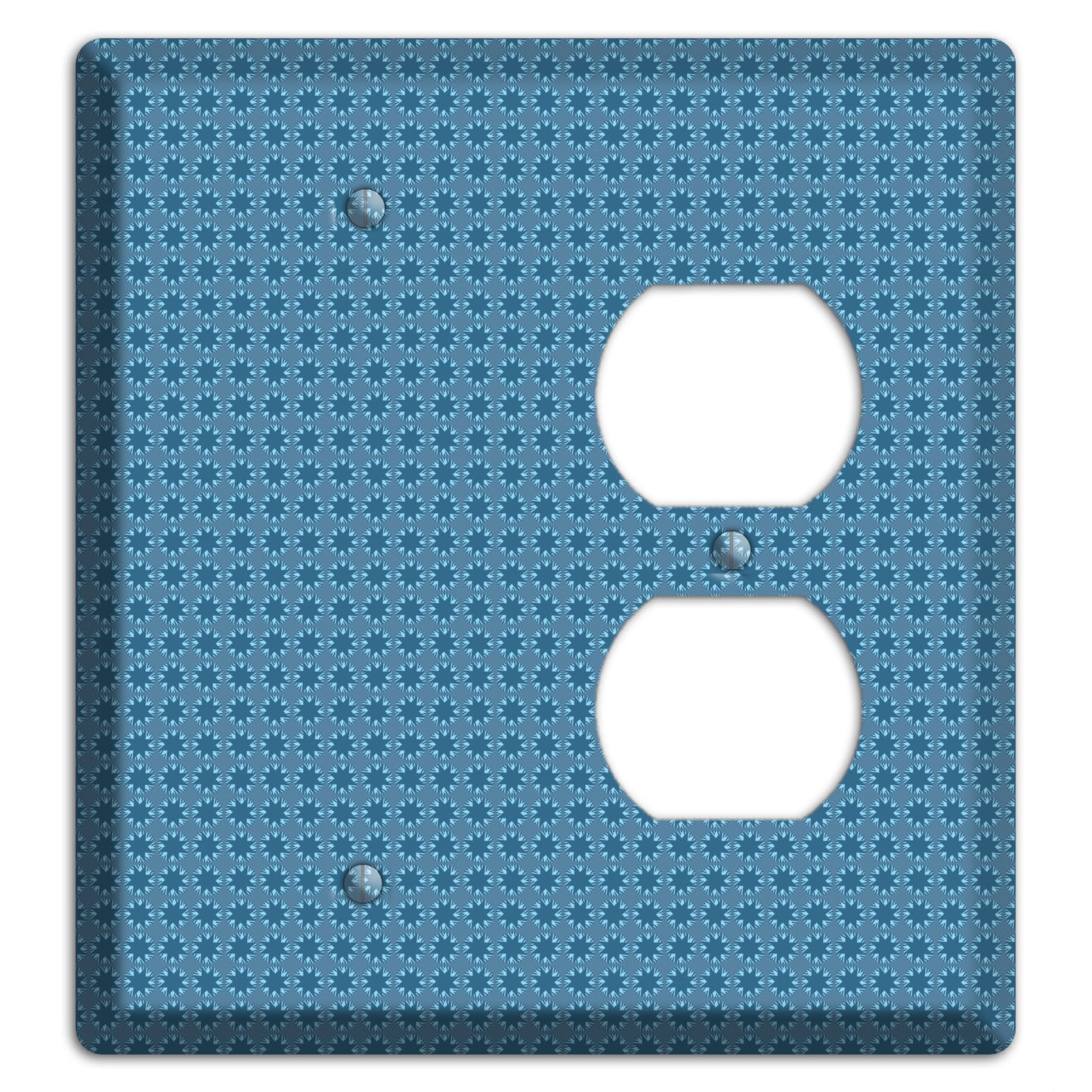 Multi Blue Tiled Foulard Blank / Duplex Wallplate
