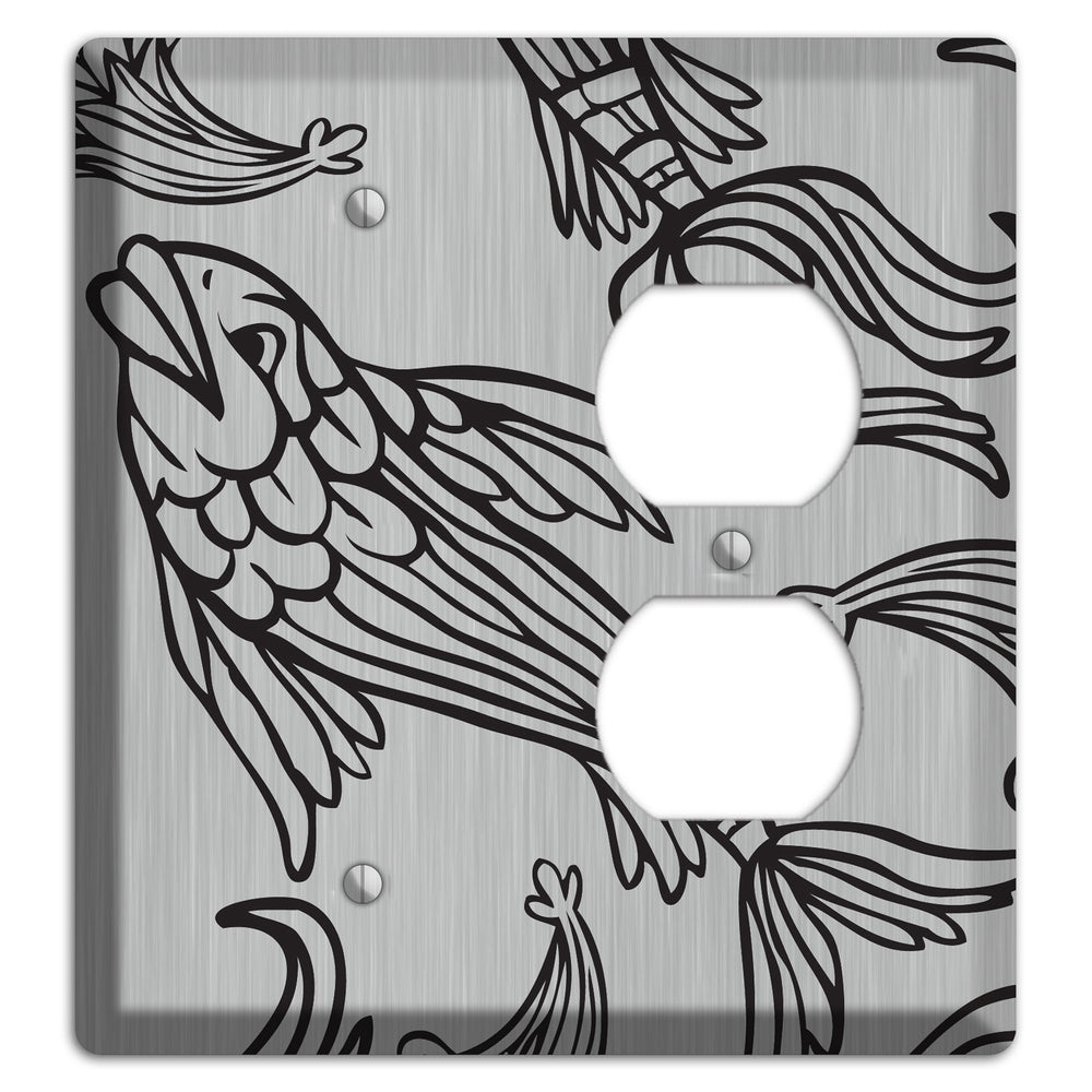 Black Koi Stainless Steel Blank / Duplex Wallplate