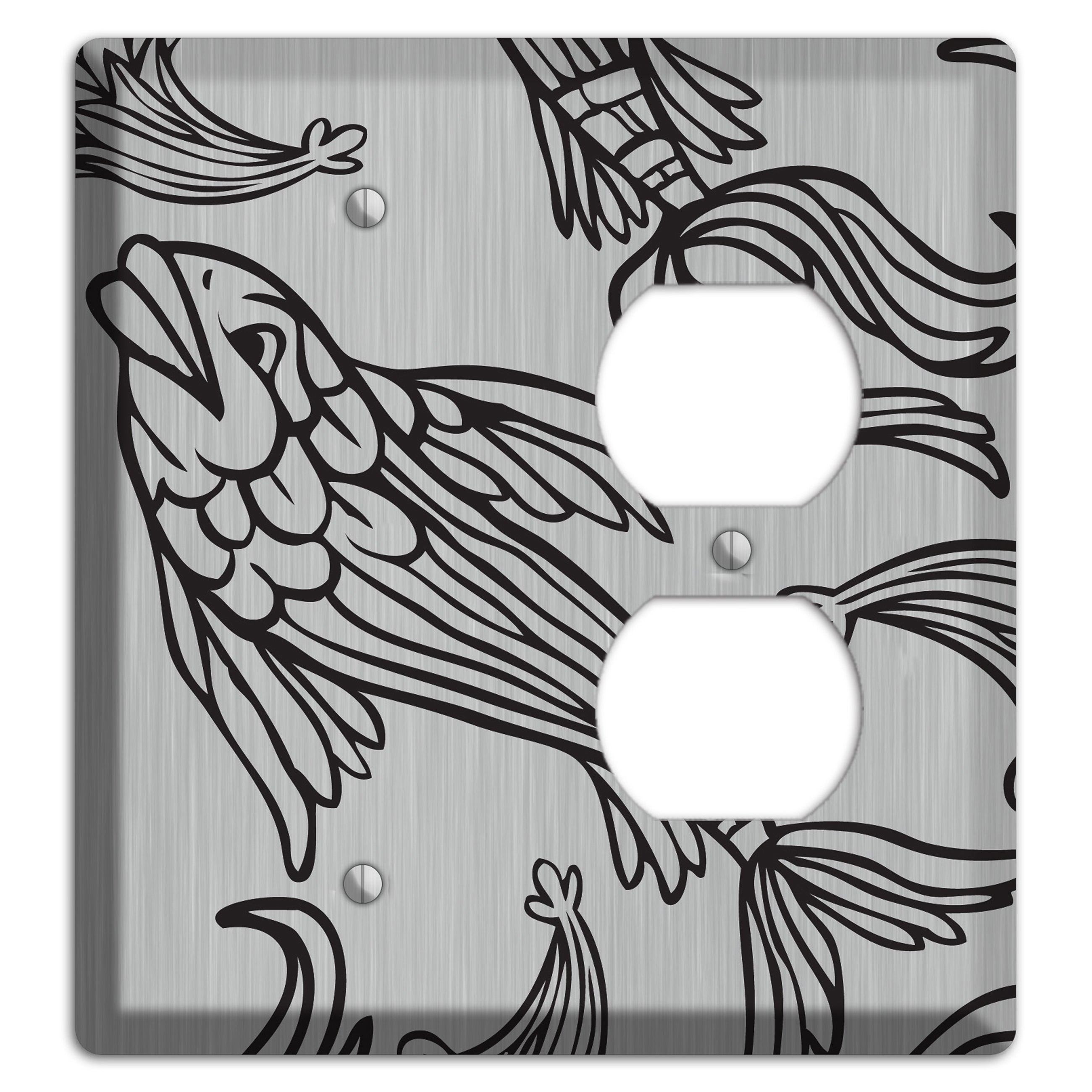 Black Koi  Stainless Blank / Duplex Wallplate