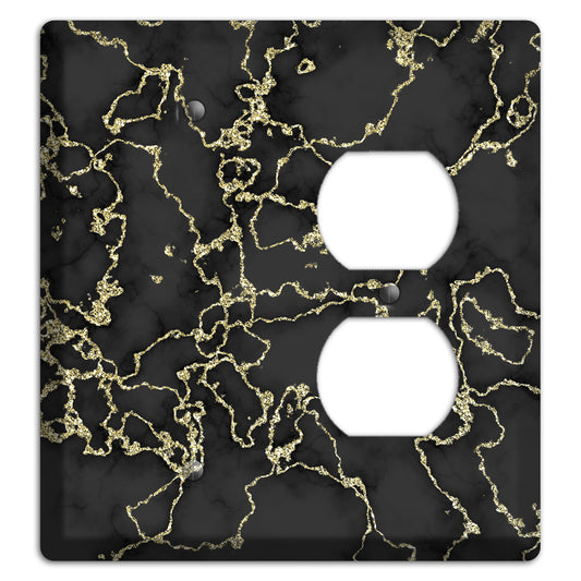 Black and Gold Marble Shatter Blank / Duplex Wallplate