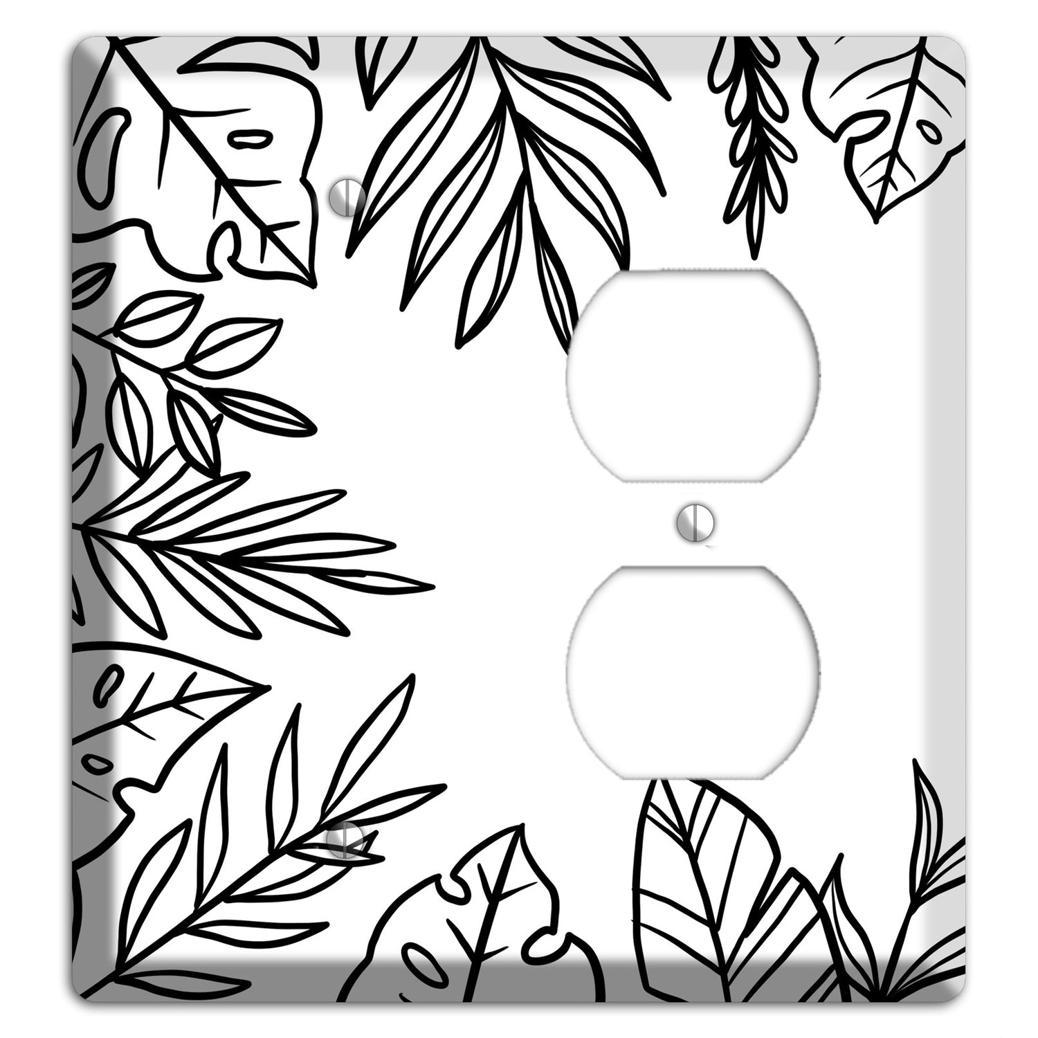 Hand-Drawn Leaves 4 Blank / Duplex Wallplate