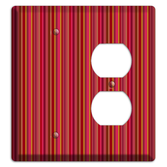 Multi Red Vertical Stripes 2 Blank / Duplex Wallplate