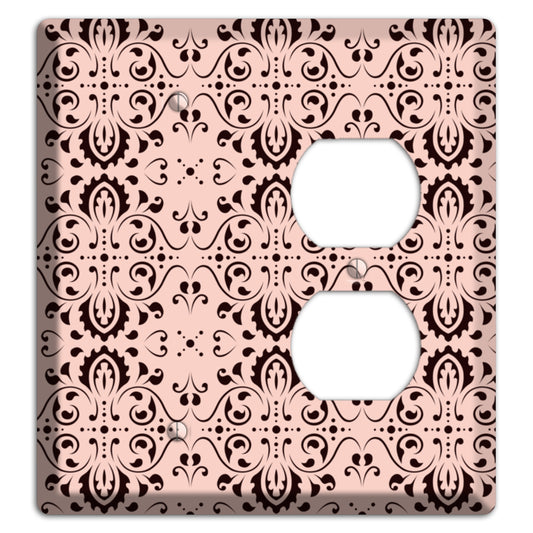 Coral Tapestry Cartouche Blank / Duplex Wallplate