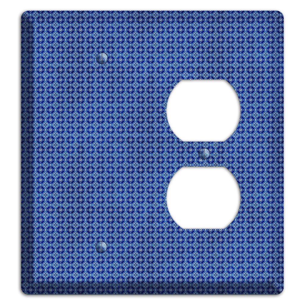 Multi Blue Arabesque Blank / Duplex Wallplate