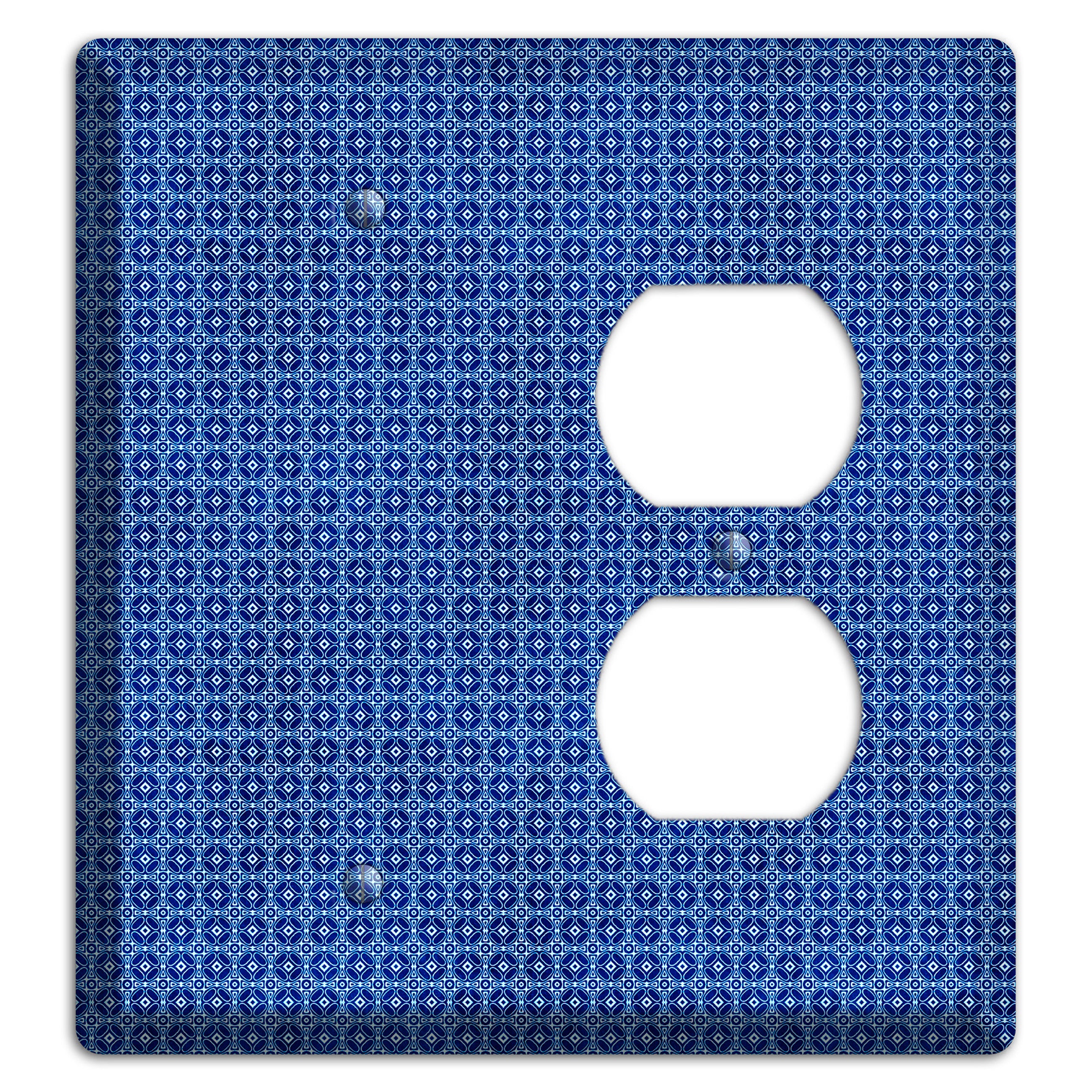 Multi Blue Arabesque Blank / Duplex Wallplate