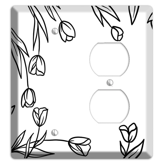 Hand-Drawn Floral 31 Blank / Duplex Wallplate