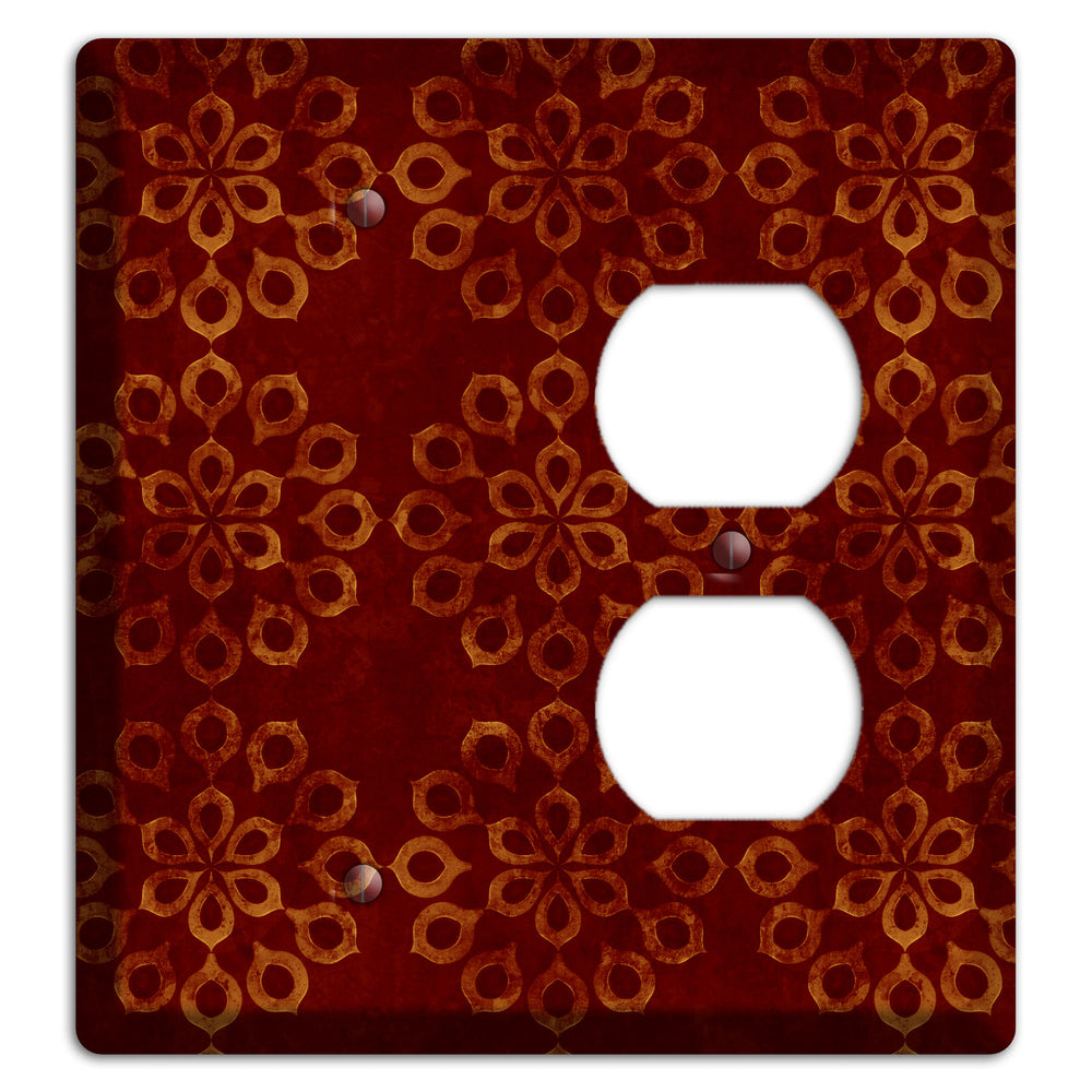 Maroon Grunge Suzani Blank / Duplex Wallplate