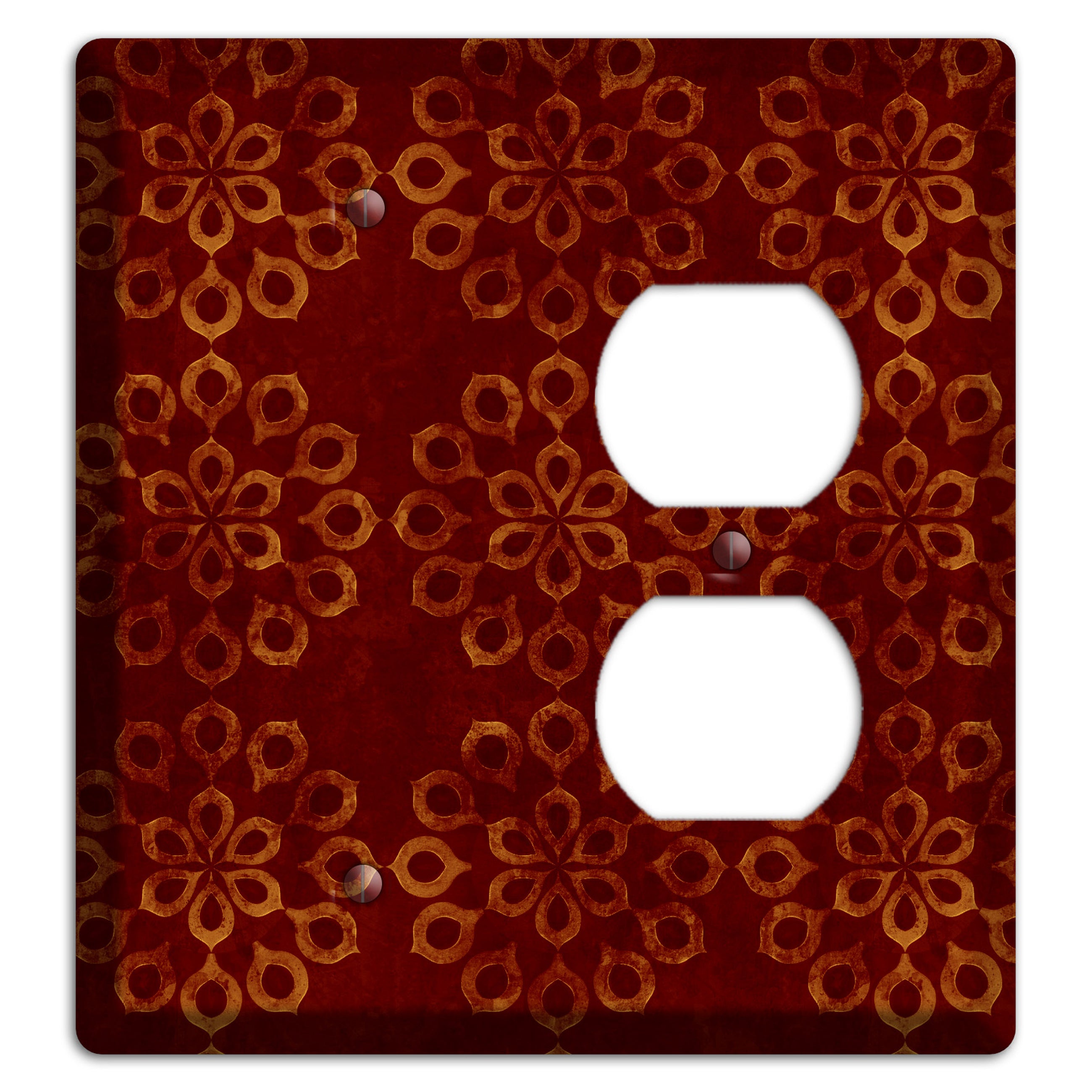 Maroon Grunge Suzani Blank / Duplex Wallplate