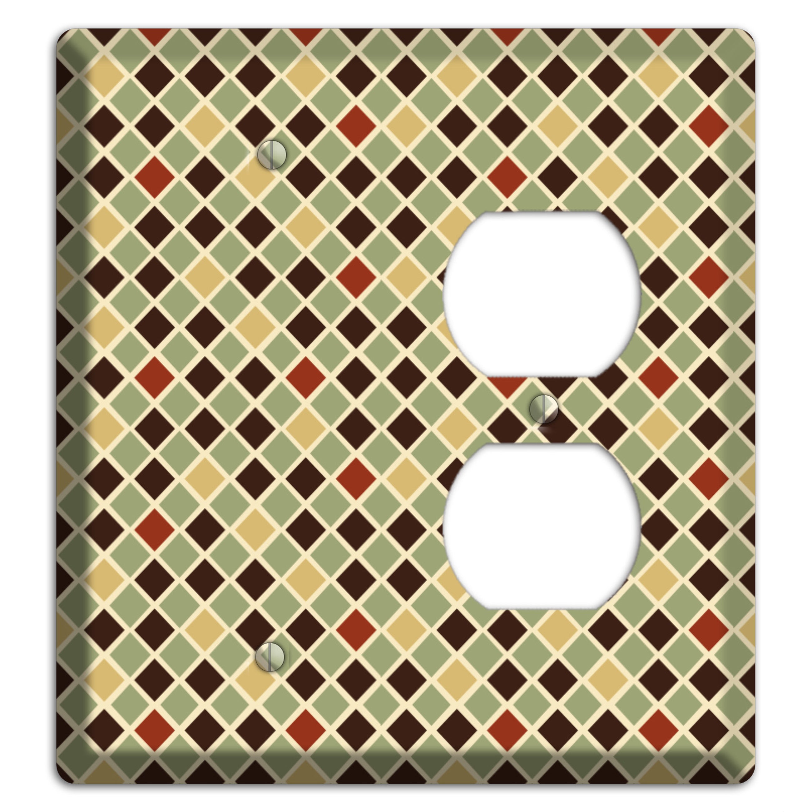 Olive Mustard Maroon Diamonds Blank / Duplex Wallplate