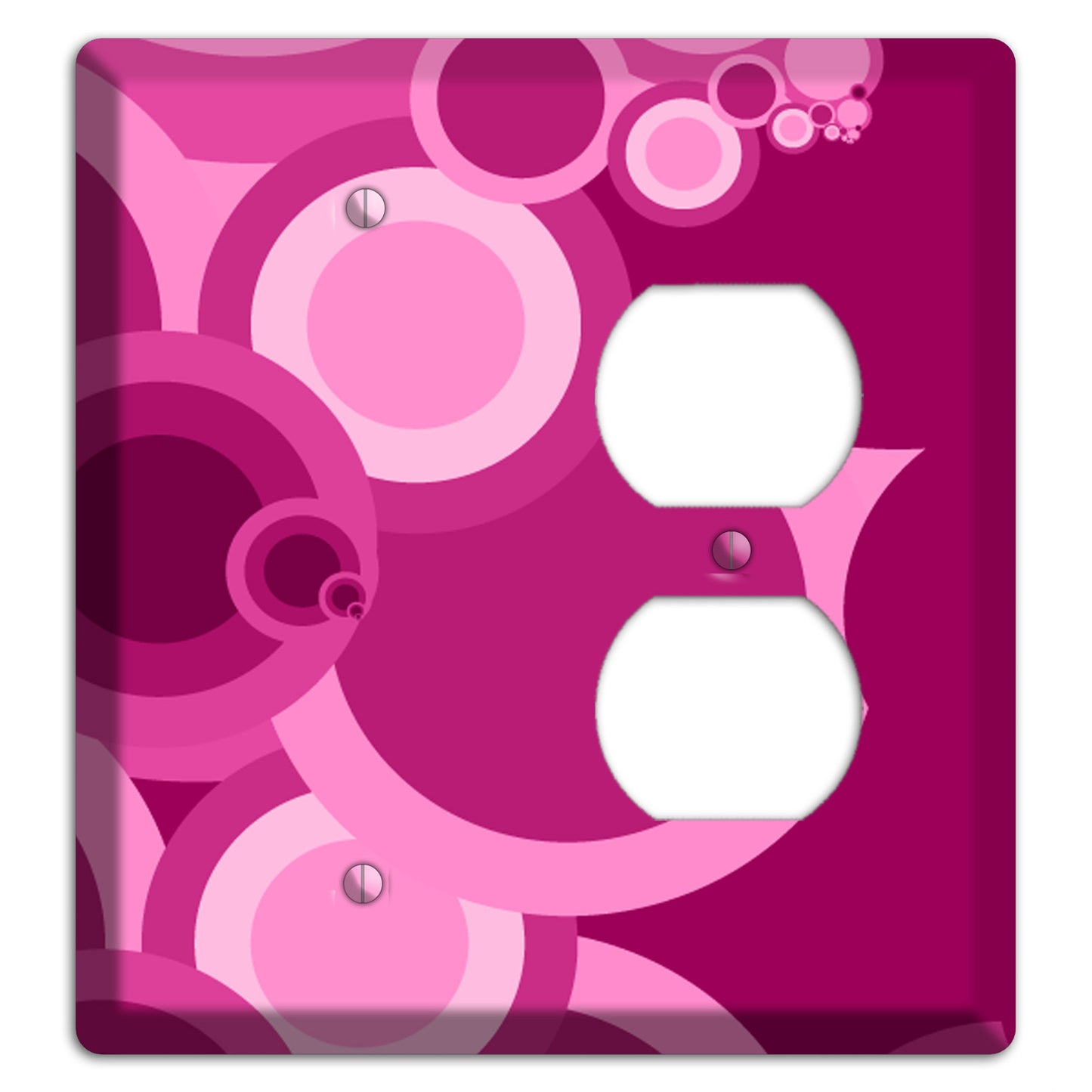 Pink and Fuschia Circles Blank / Duplex Wallplate
