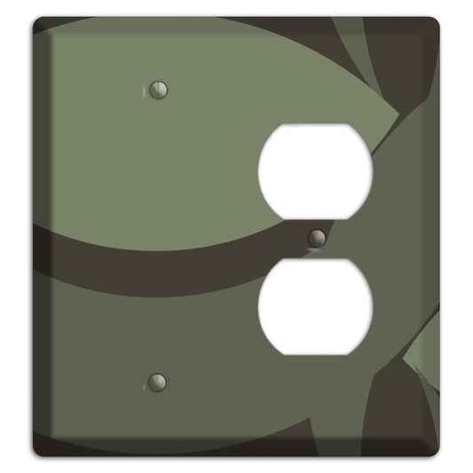 Olive Abstract Blank / Duplex Wallplate