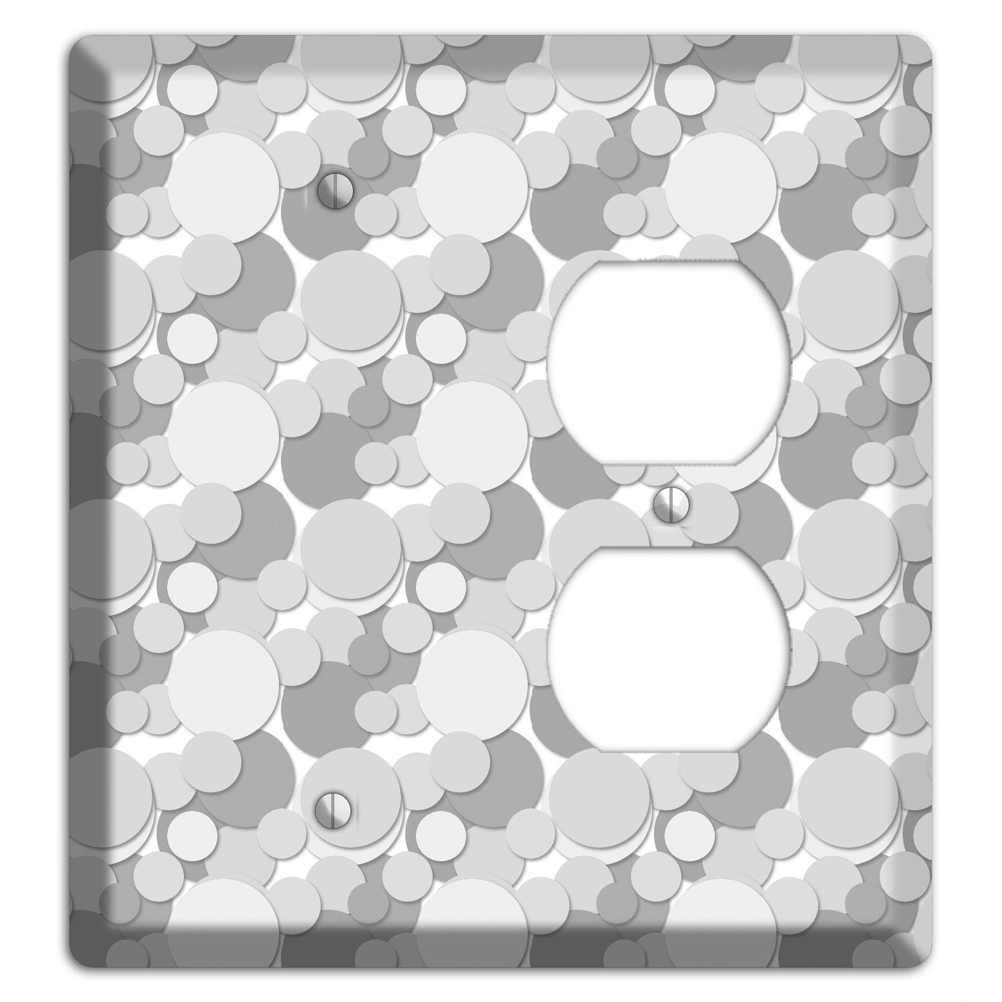 Multi Grey Bubble Dots Blank / Duplex Wallplate