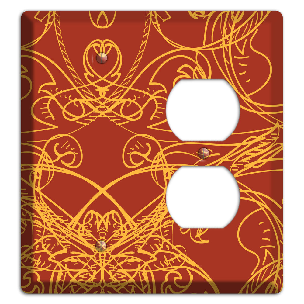 Red Deco Sketch Blank / Duplex Wallplate
