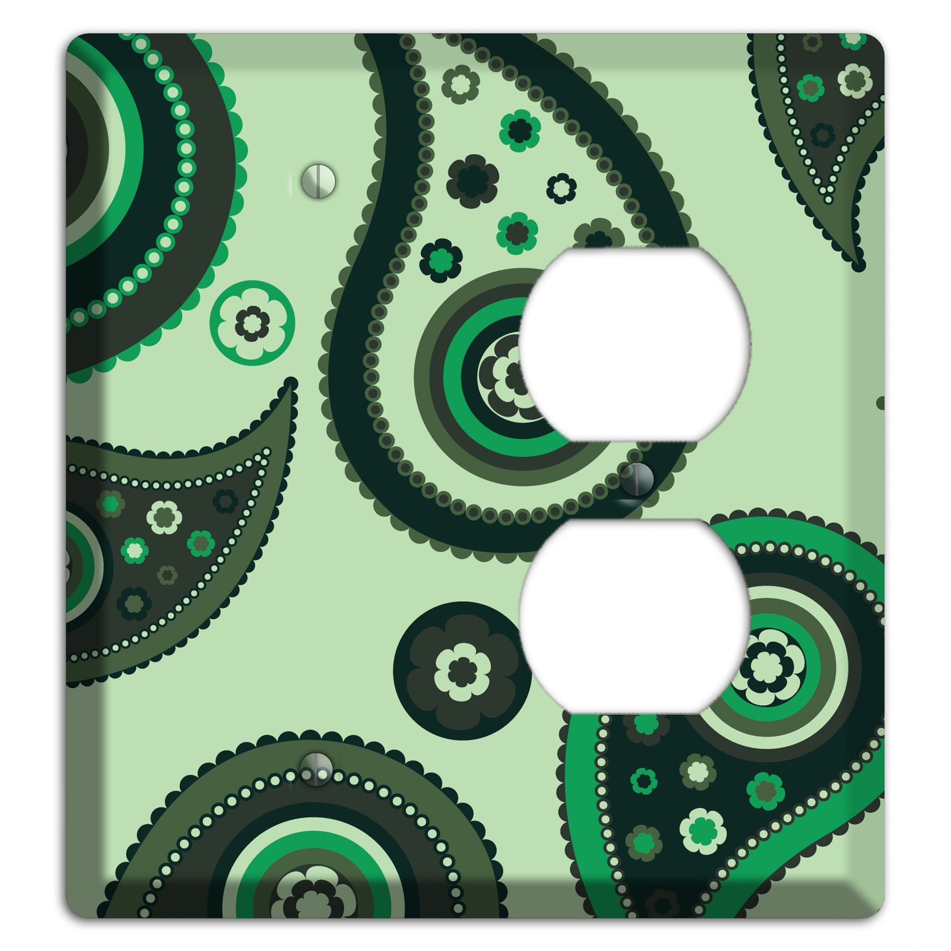 Green Paisley Blank / Duplex Wallplate