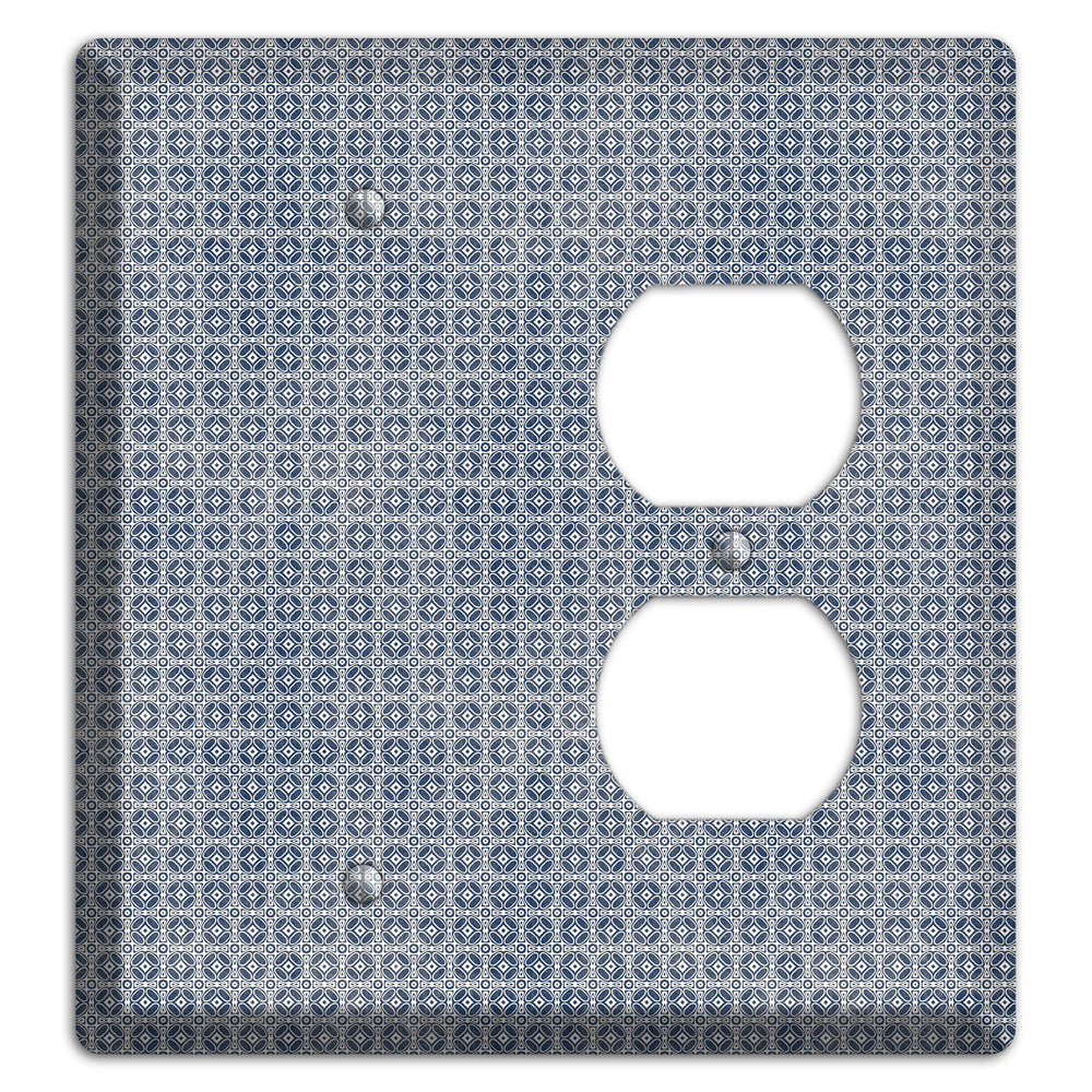 Multi Grey Arabesque Blank / Duplex Wallplate