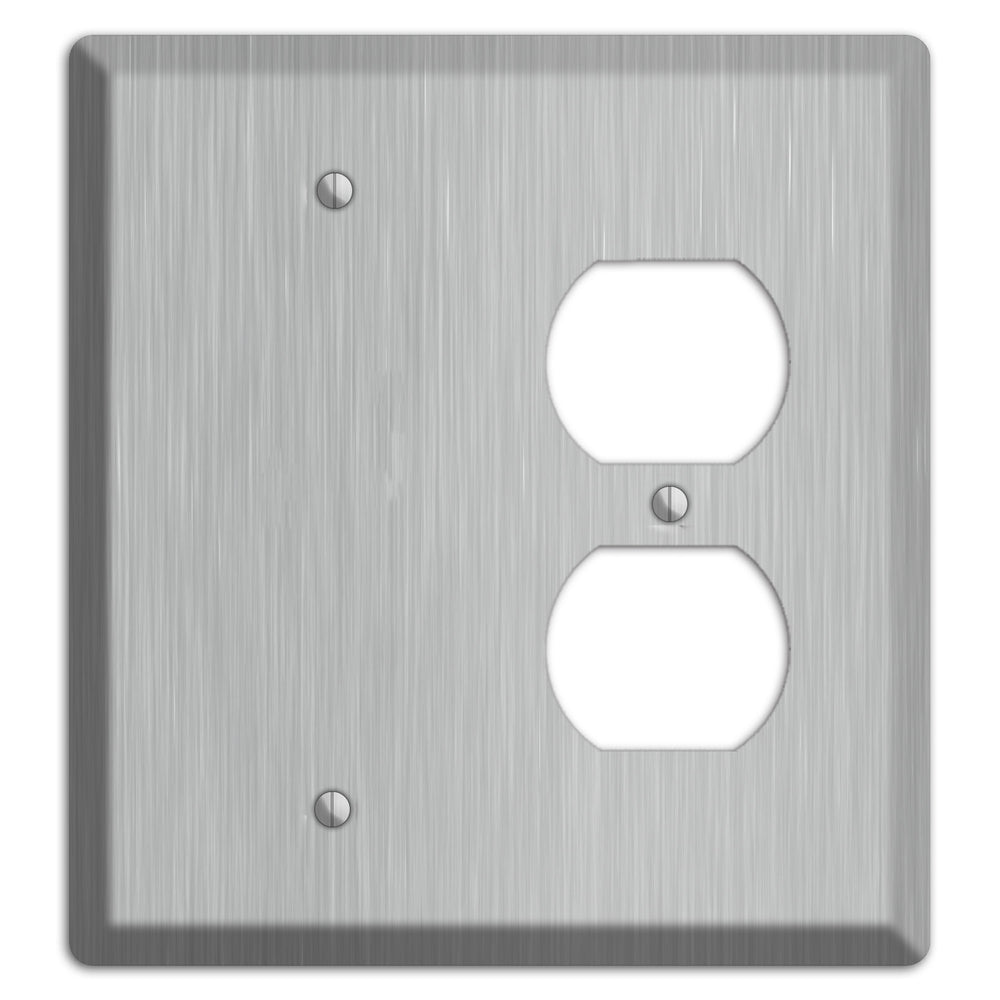 Brushed Stainless Steel Blank / Duplex Wallplate