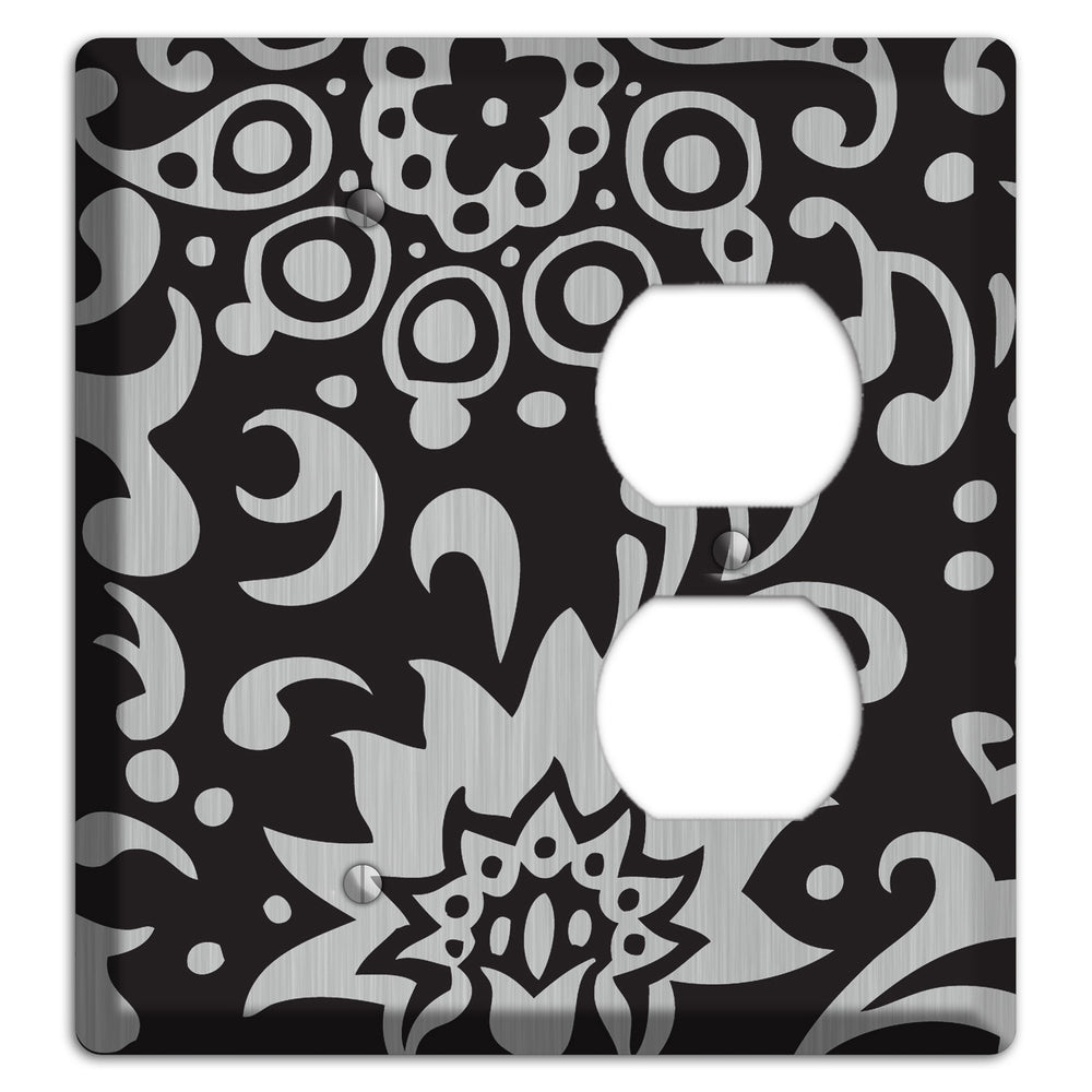 Black Boteh Stainless Steel Blank / Duplex Wallplate