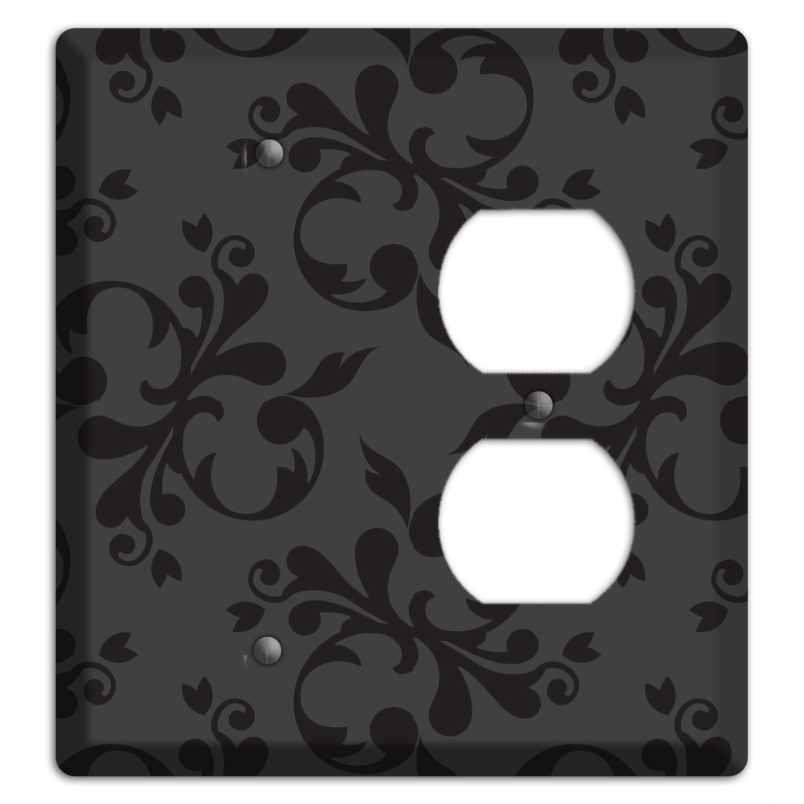 Grey Victorian Toile Blank / Duplex Wallplate