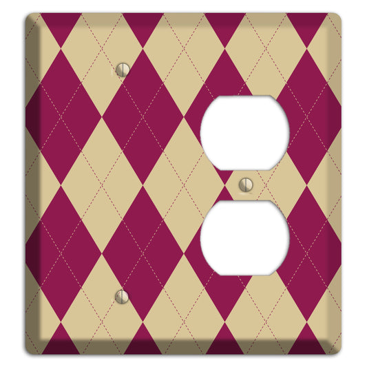 Red and Tan Argyle Blank / Duplex Wallplate