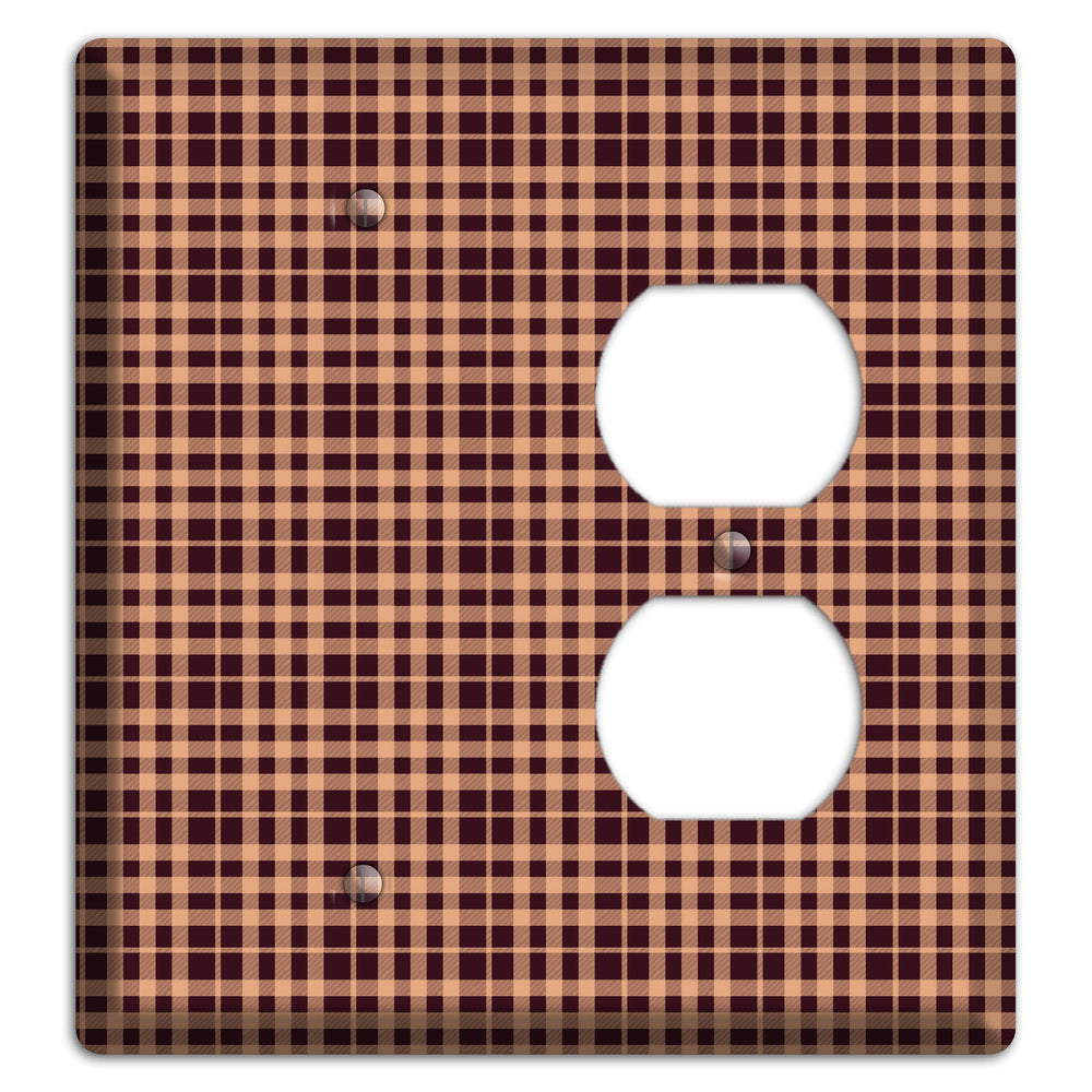 Beige and Black Plaid Blank / Duplex Wallplate