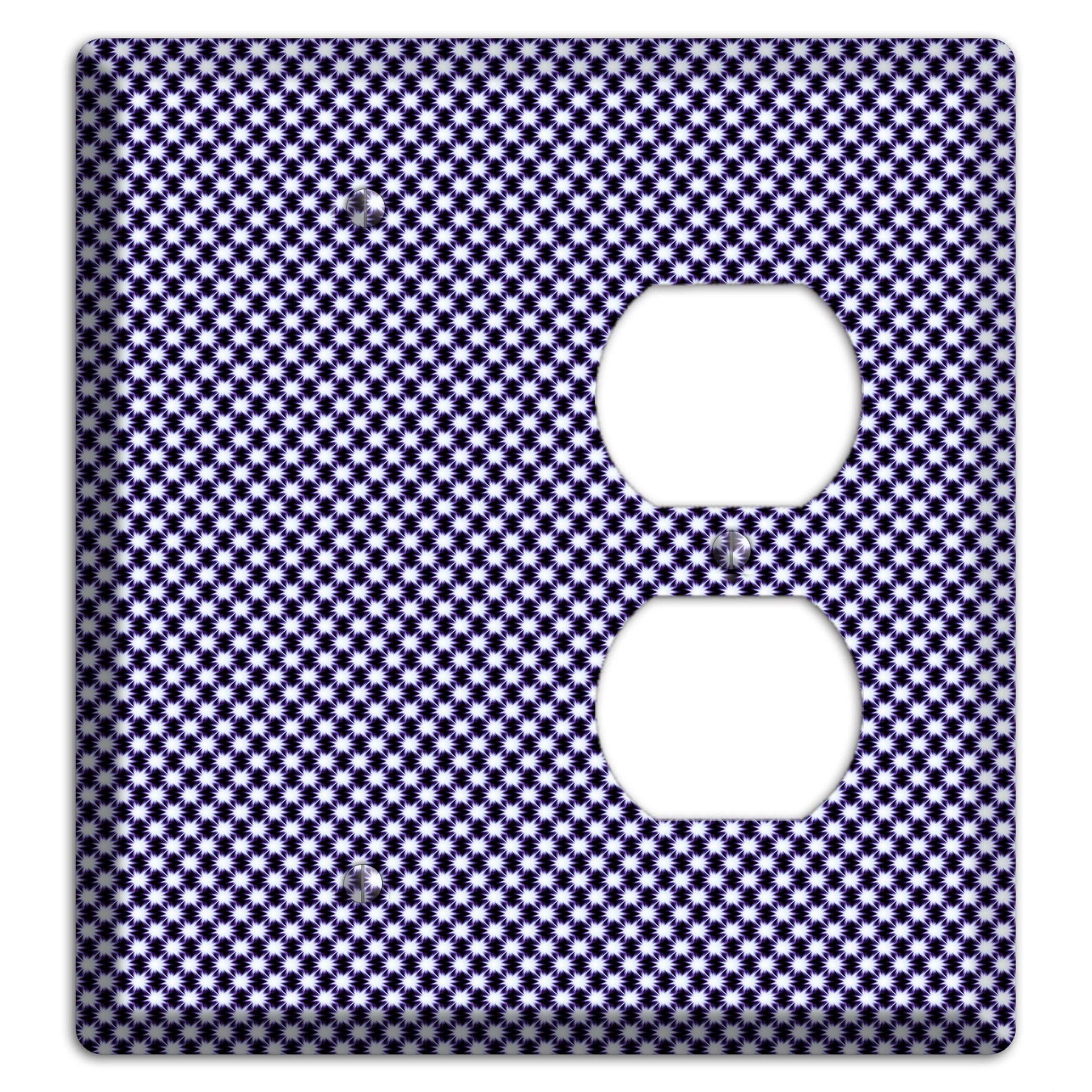 Black with White Aster Check Blank / Duplex Wallplate