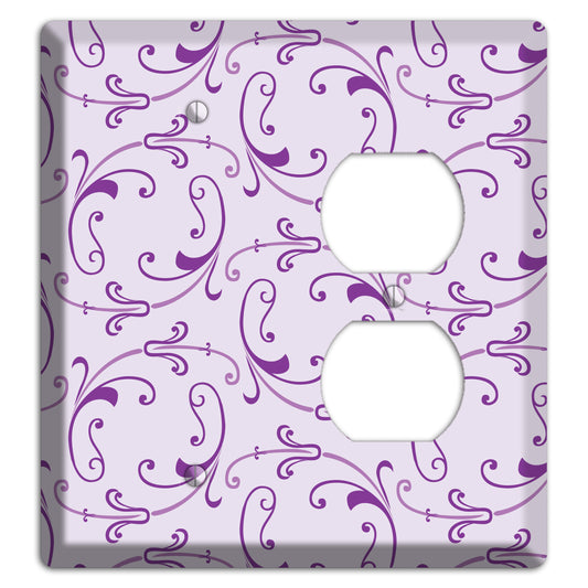 Lilac Victorian Sprig Blank / Duplex Wallplate