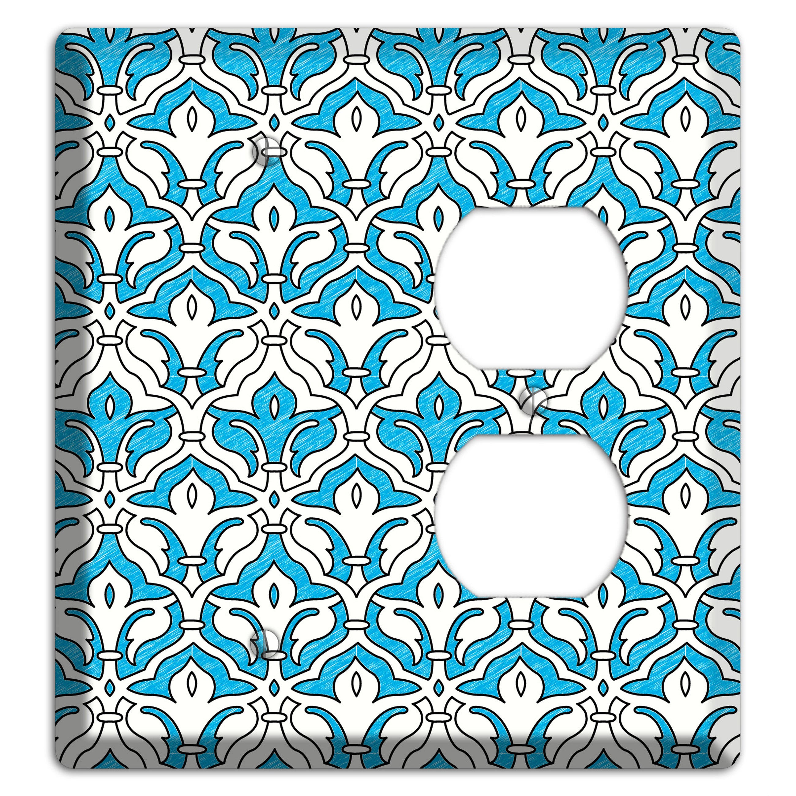 Blue Scallop Tapestry Blank / Duplex Wallplate