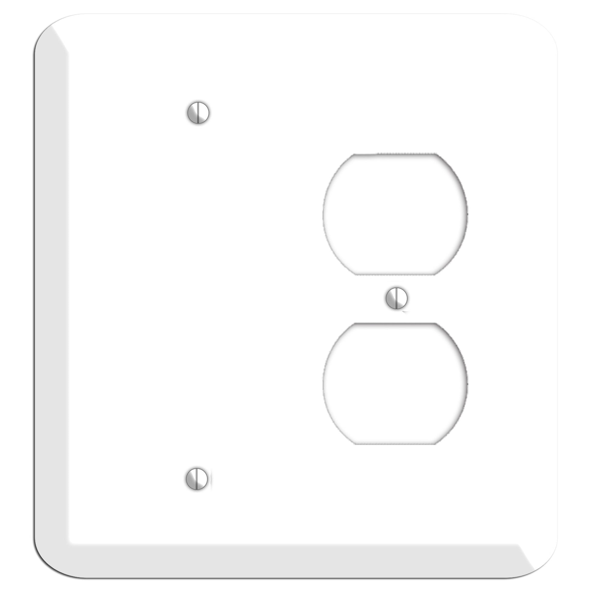 Rounded Corner White Metal Blank / Duplex Wallplate