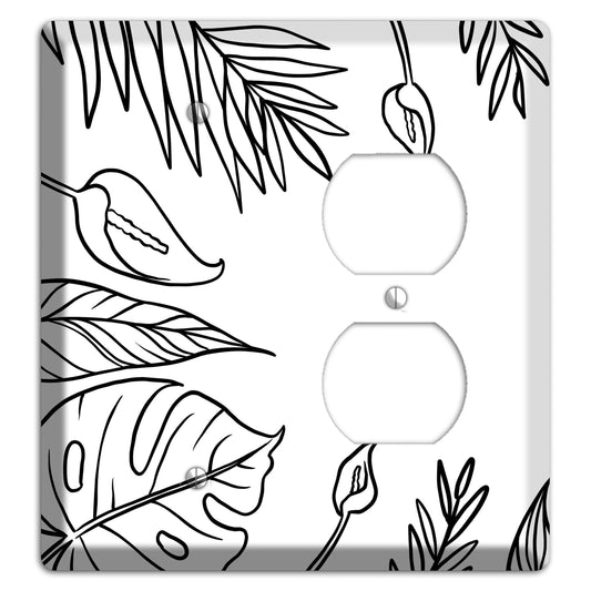 Hand-Drawn Leaves 1 Blank / Duplex Wallplate