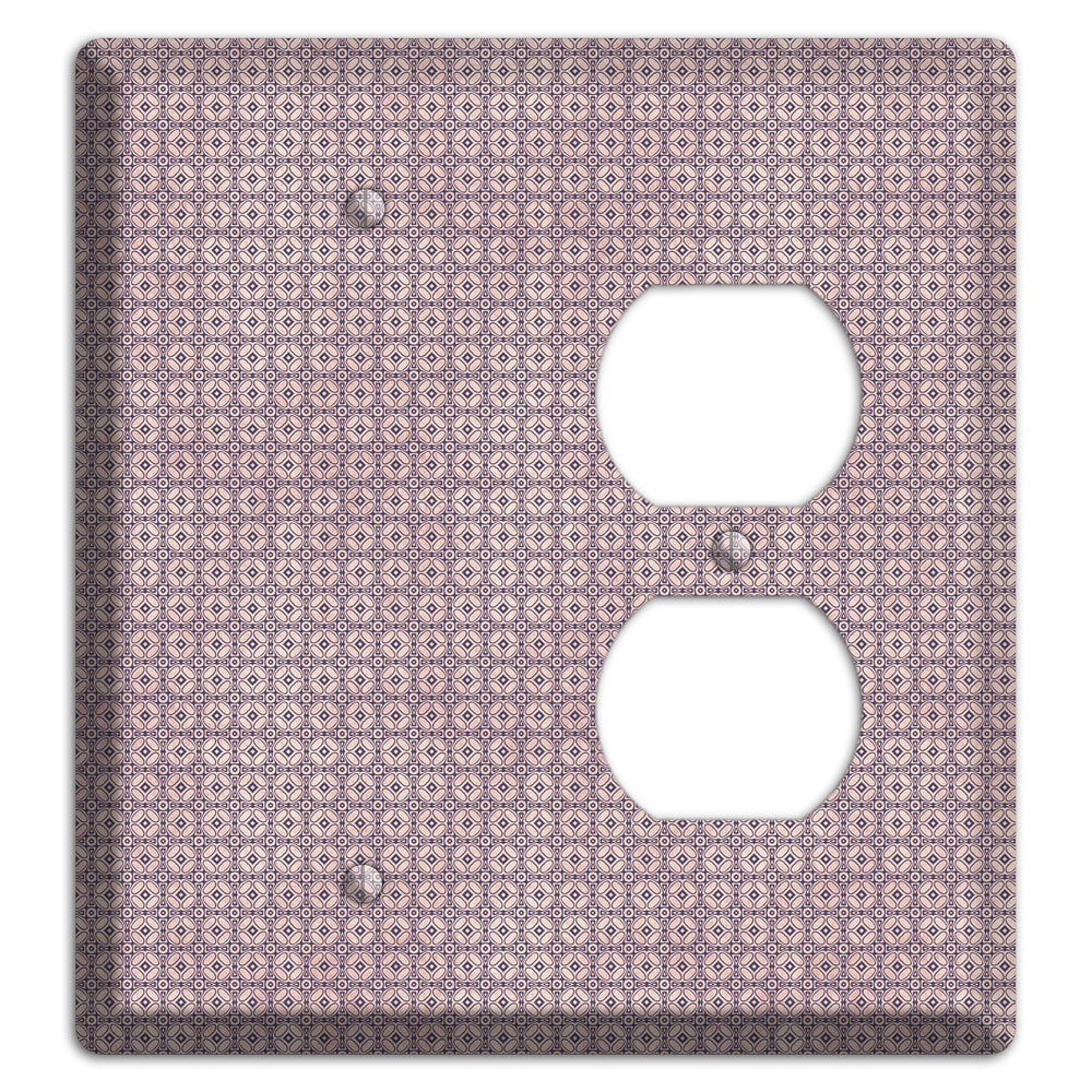 Multi Dusty Mauve Arabesque Blank / Duplex Wallplate