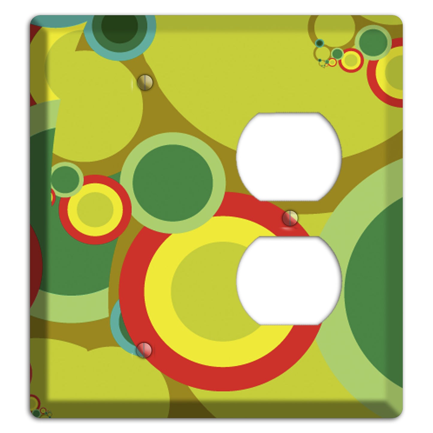 Green and Yellow Abstract Circles Blank / Duplex Wallplate