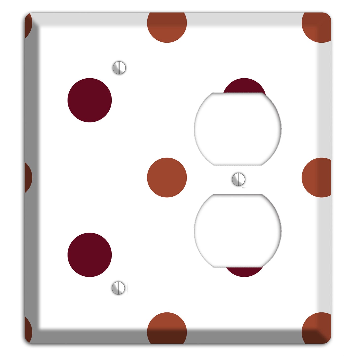 Multi Brown Medium Polka Dots Blank / Duplex Wallplate