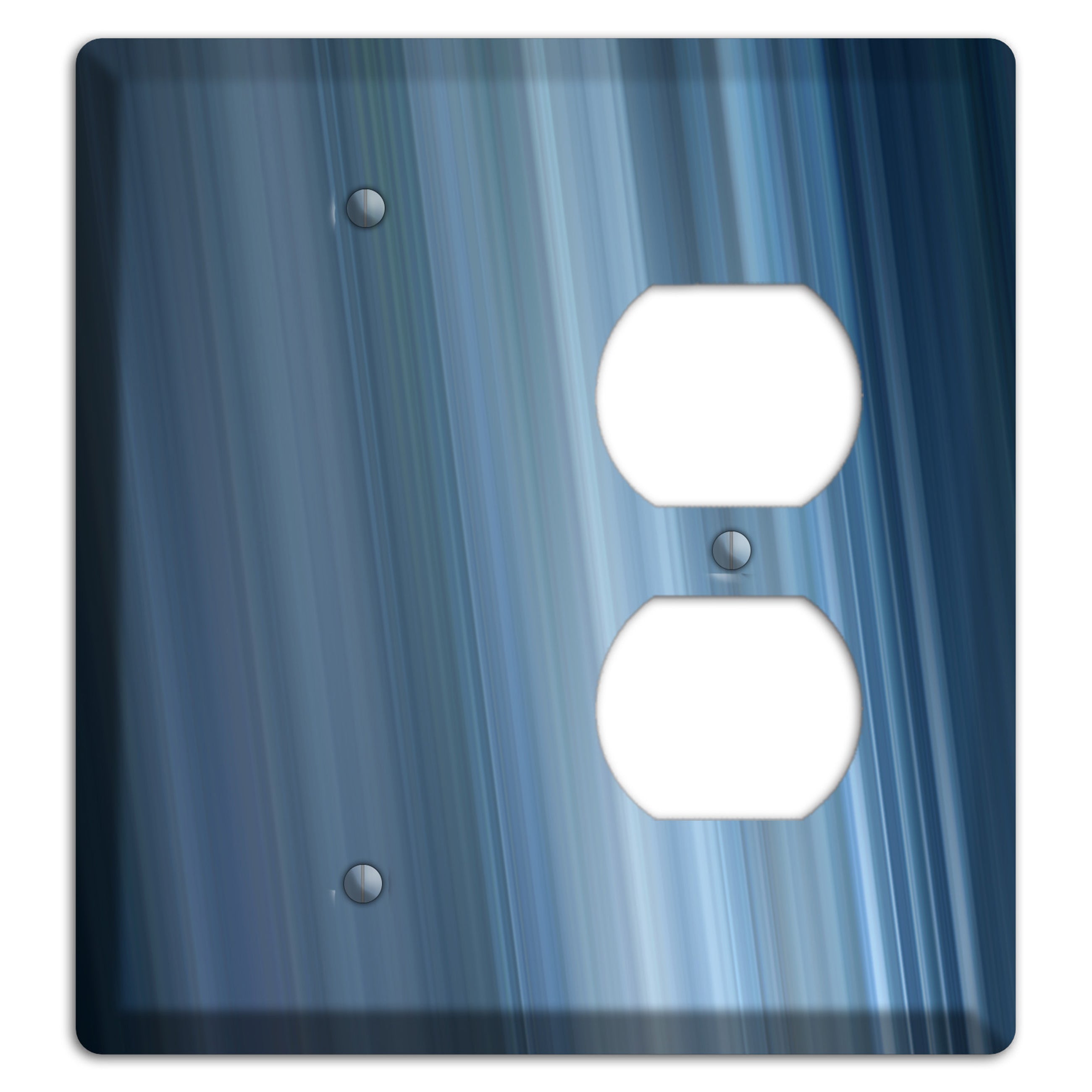 Brushed Blue Stripes Blank / Duplex Wallplate