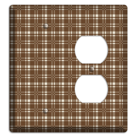 Medium Brown Plaid Blank / Duplex Wallplate