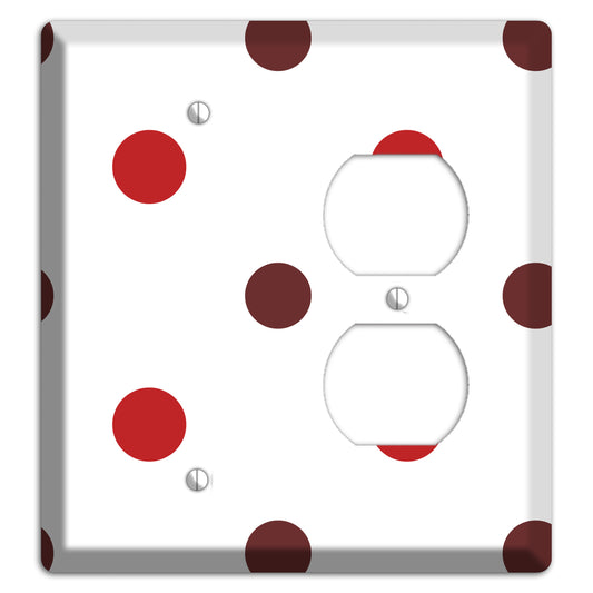 Red and Brown Medium Polka Dots Blank / Duplex Wallplate
