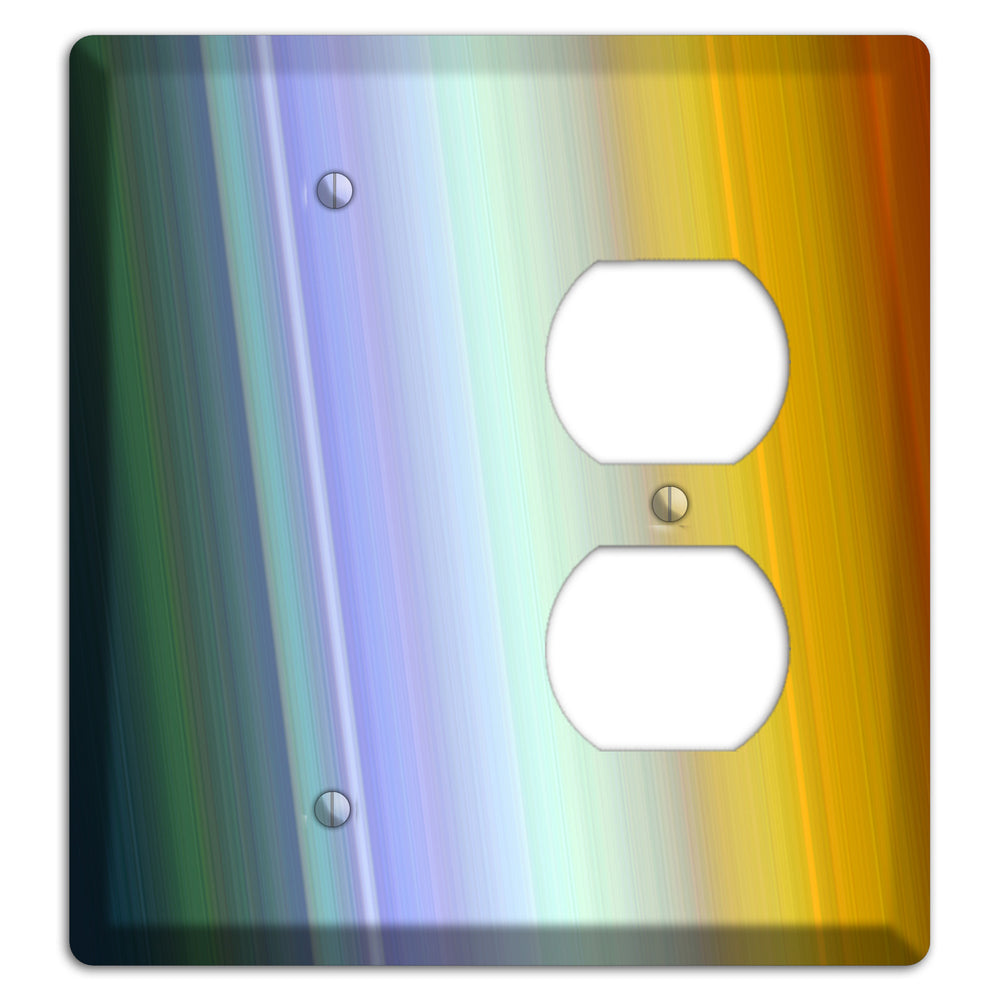 Green Teal Lavender Yellow Ray of Light Blank / Duplex Wallplate