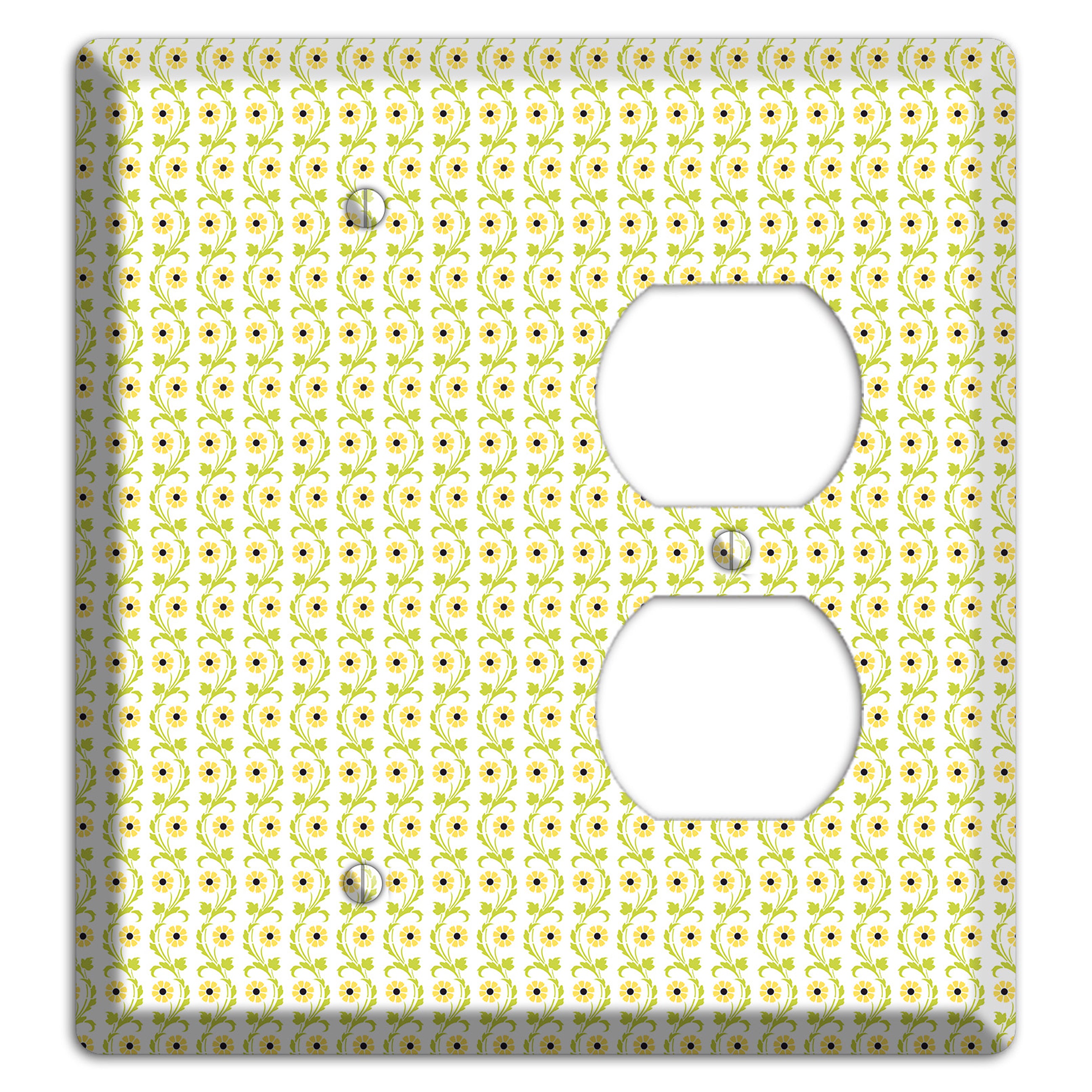 Tiny Yellow and Green Retro Sprig Blank / Duplex Wallplate