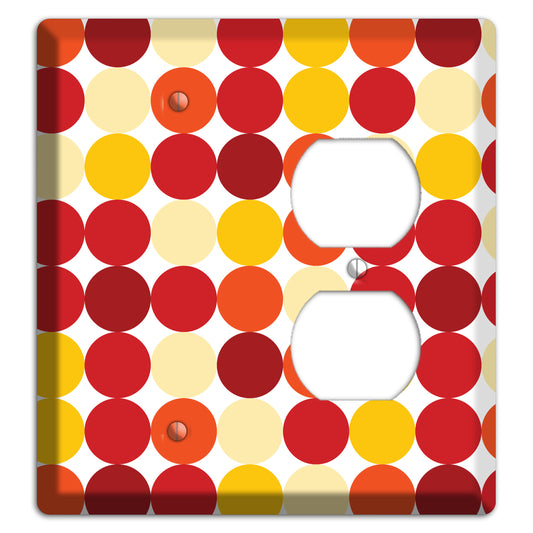 Multi Red and Beige Dots Blank / Duplex Wallplate