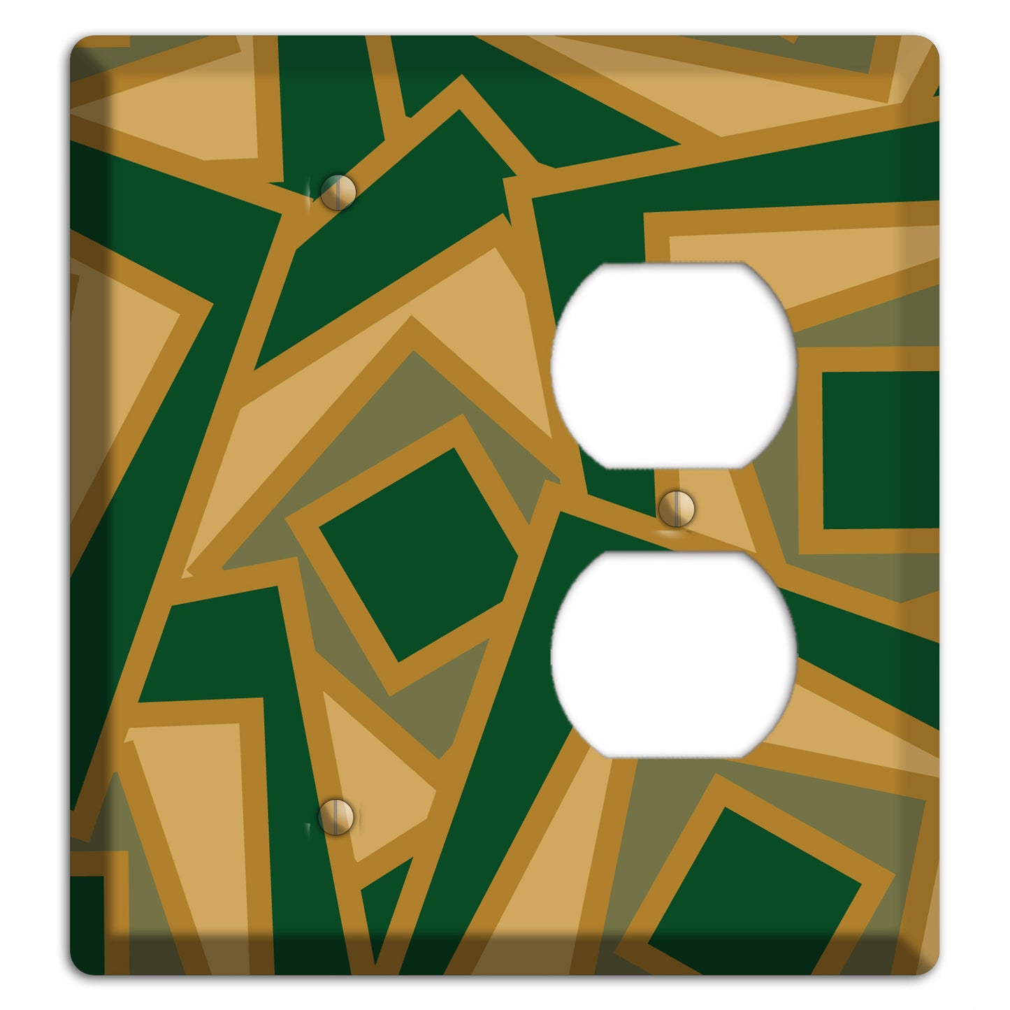 Green and Beige Retro Cubist Blank / Duplex Wallplate