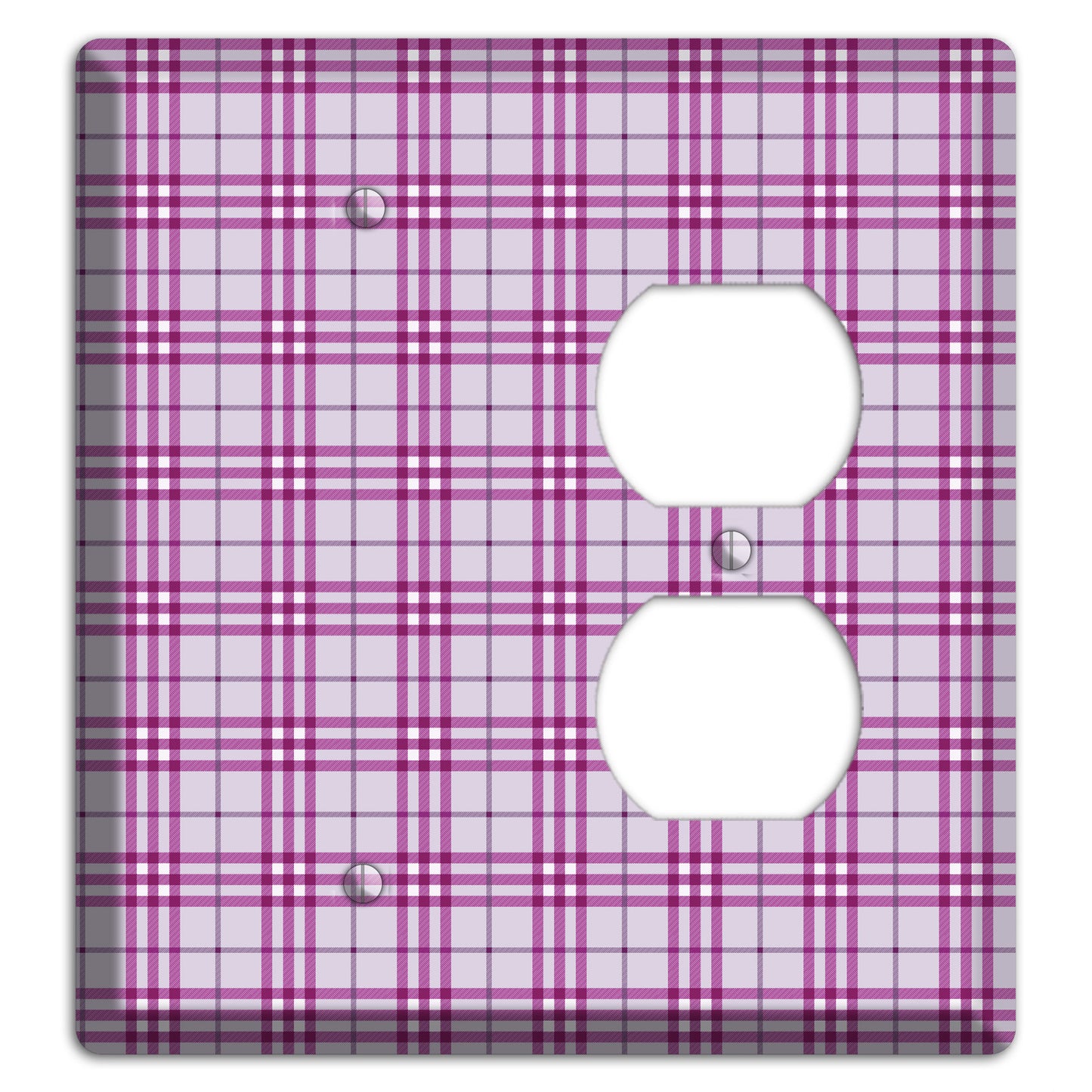 Purple Plaid Blank / Duplex Wallplate