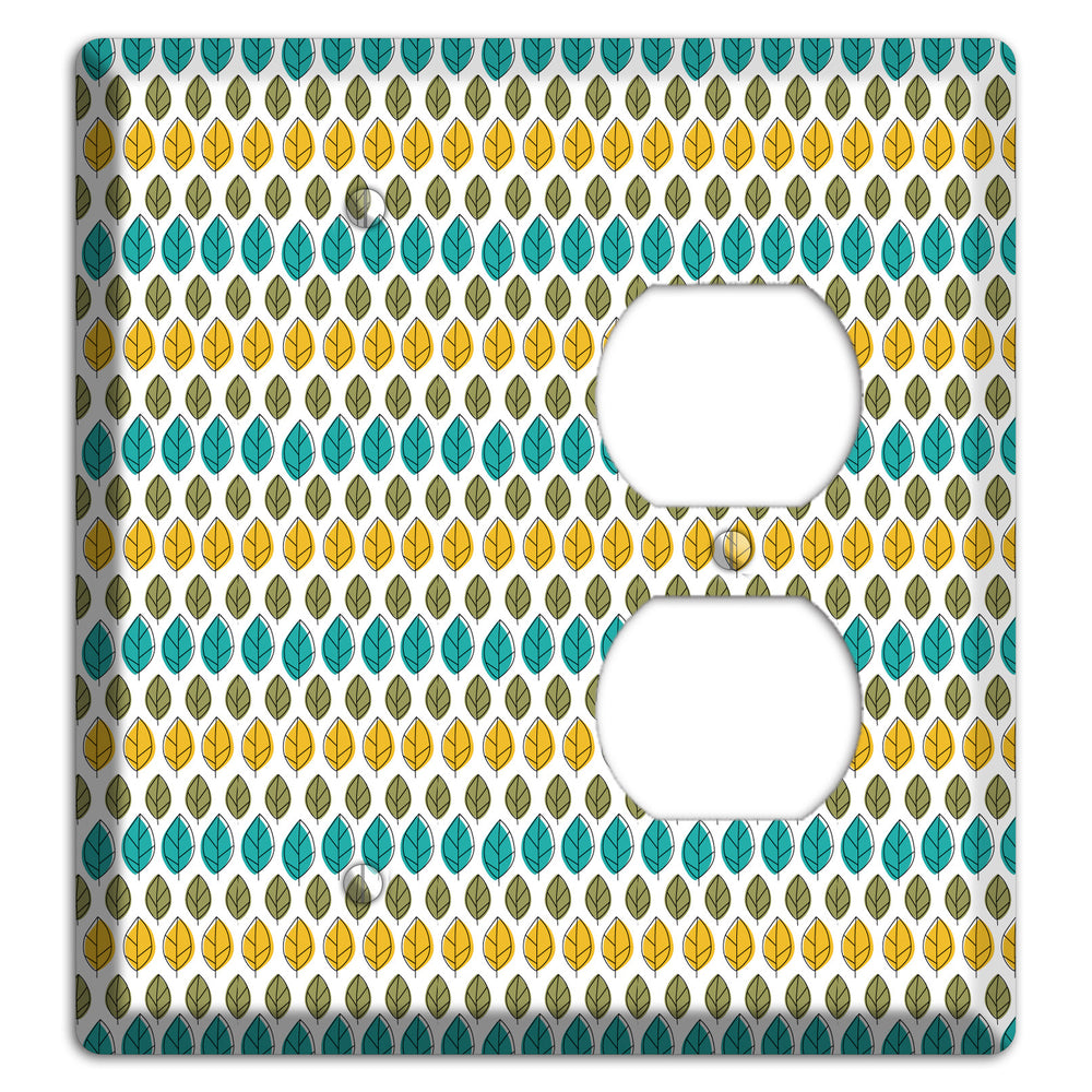 Turquoise Multi Olive Leaf Contour Blank / Duplex Wallplate