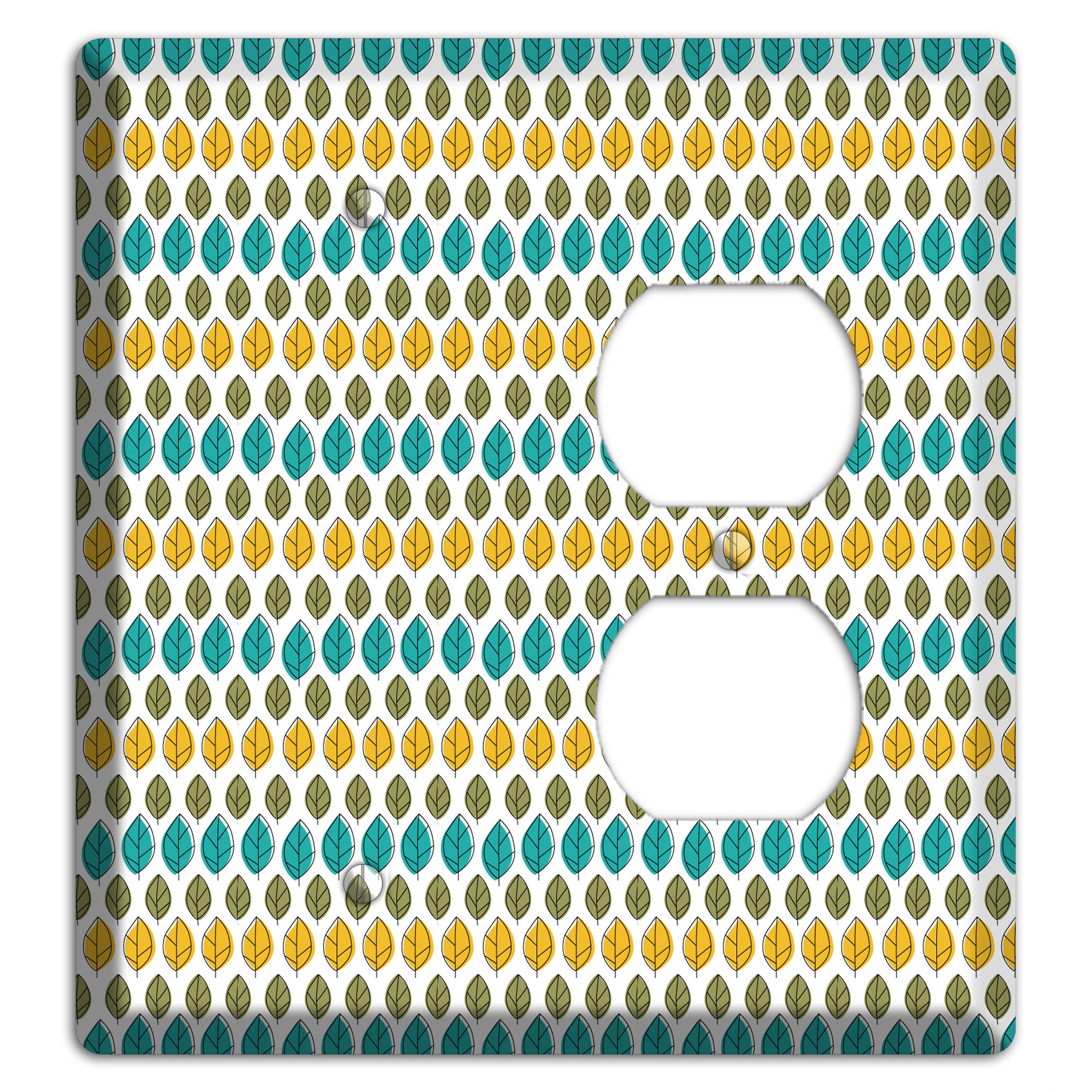 Turquoise Multi Olive Leaf Contour Blank / Duplex Wallplate