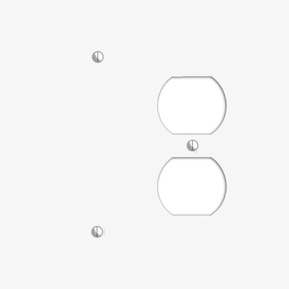 Oversized Discontinued White Metal Blank / Duplex Wallplate
