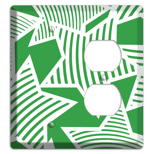 Green with Large White Stars Blank / Duplex Wallplate