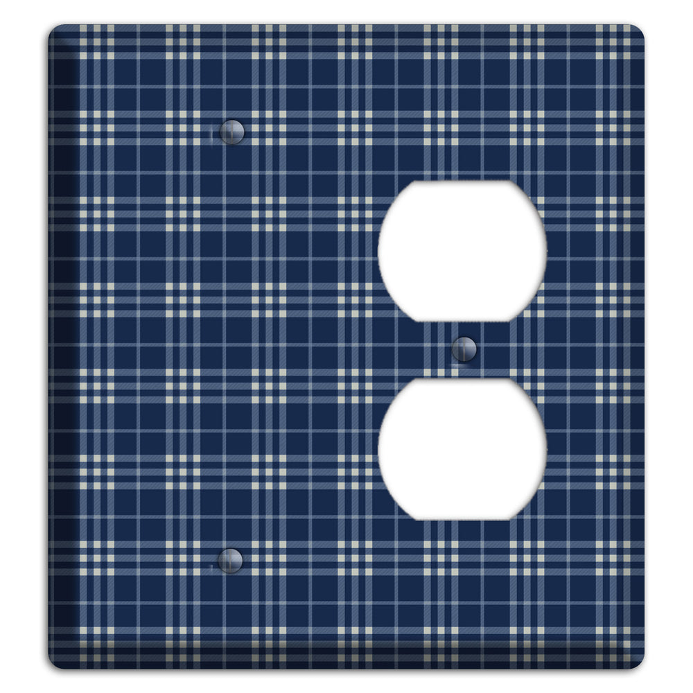 Blue and White Plaid Blank / Duplex Wallplate