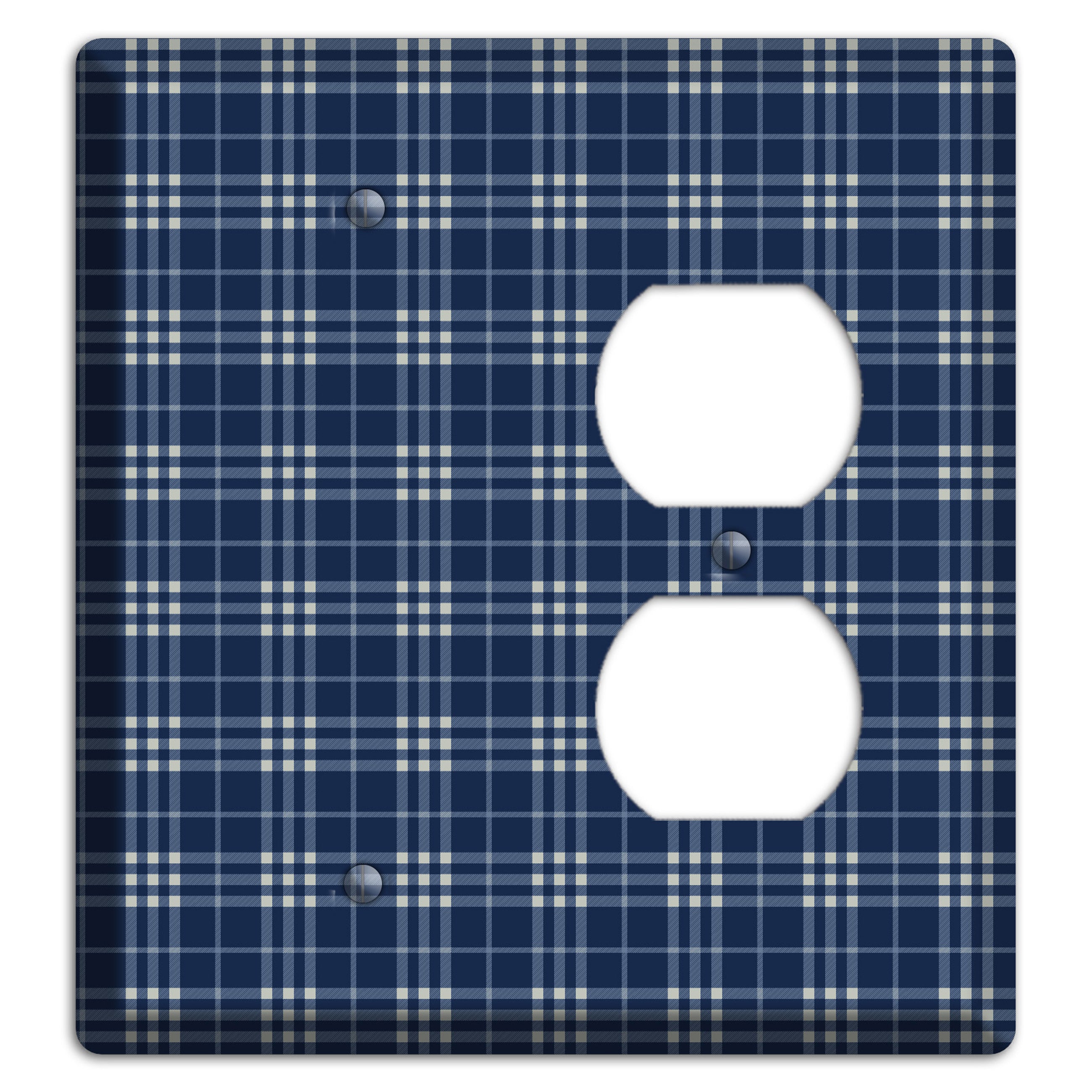 Blue and White Plaid Blank / Duplex Wallplate
