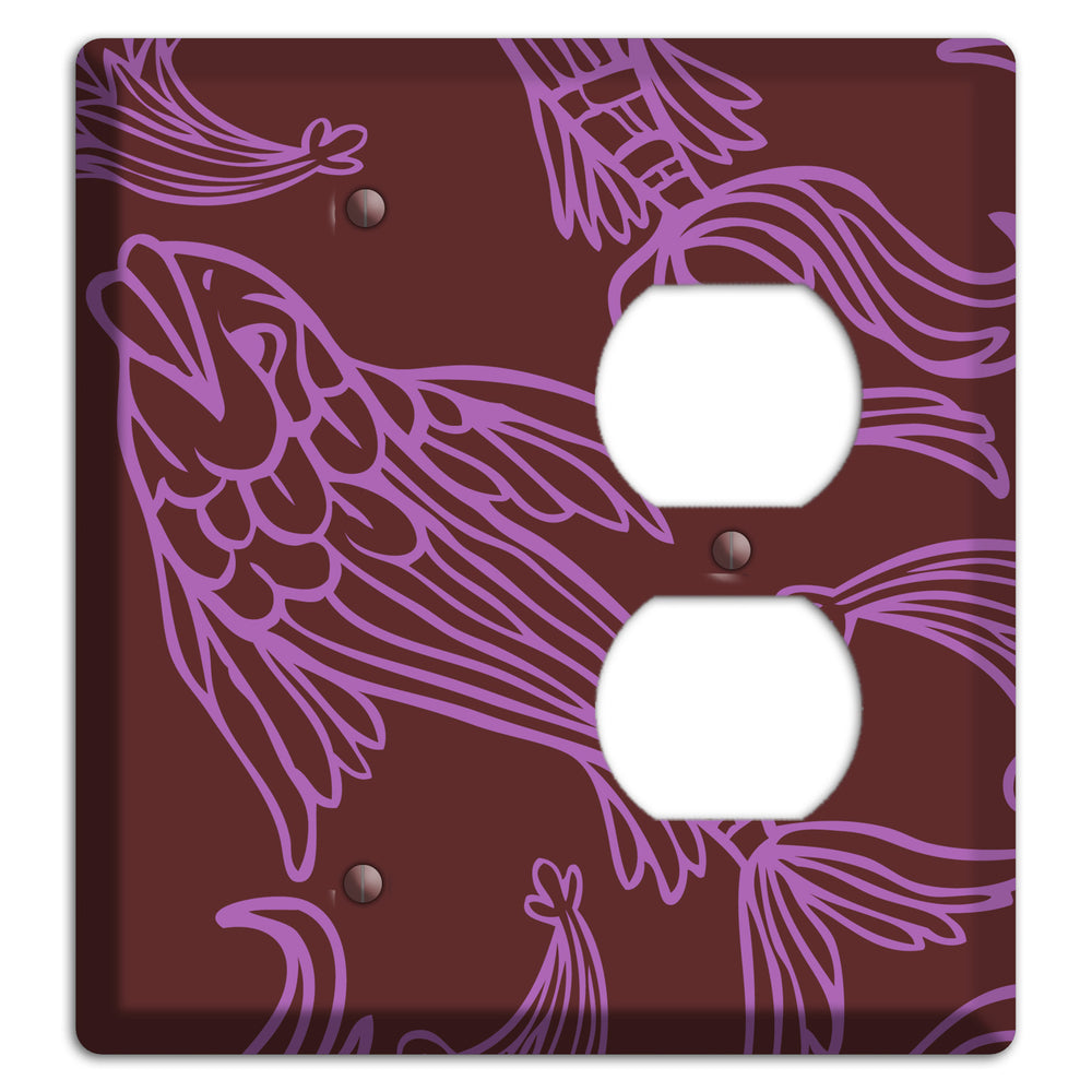 Purple and Pink Koi Blank / Duplex Wallplate