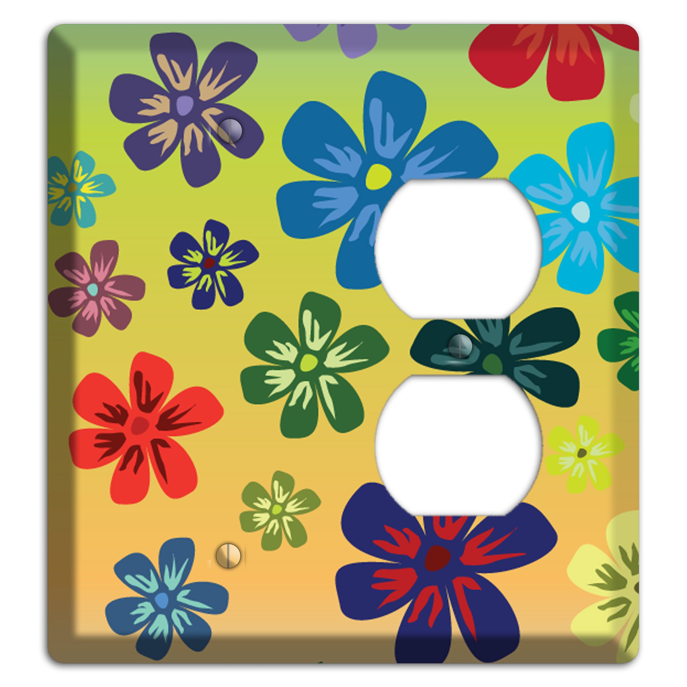 Black Flowers Blank / Duplex Wallplate